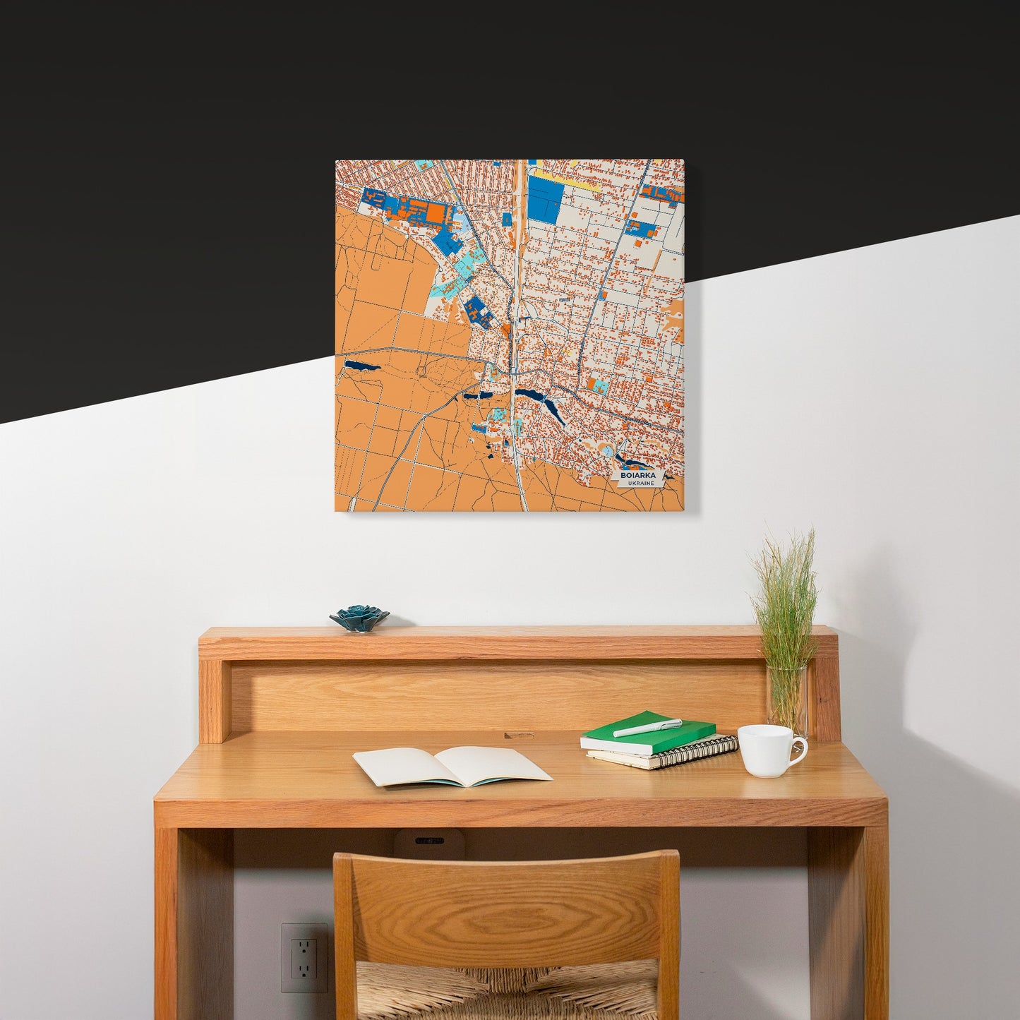 Боярка Ukraine Colorful City Map Canvas Print Scene