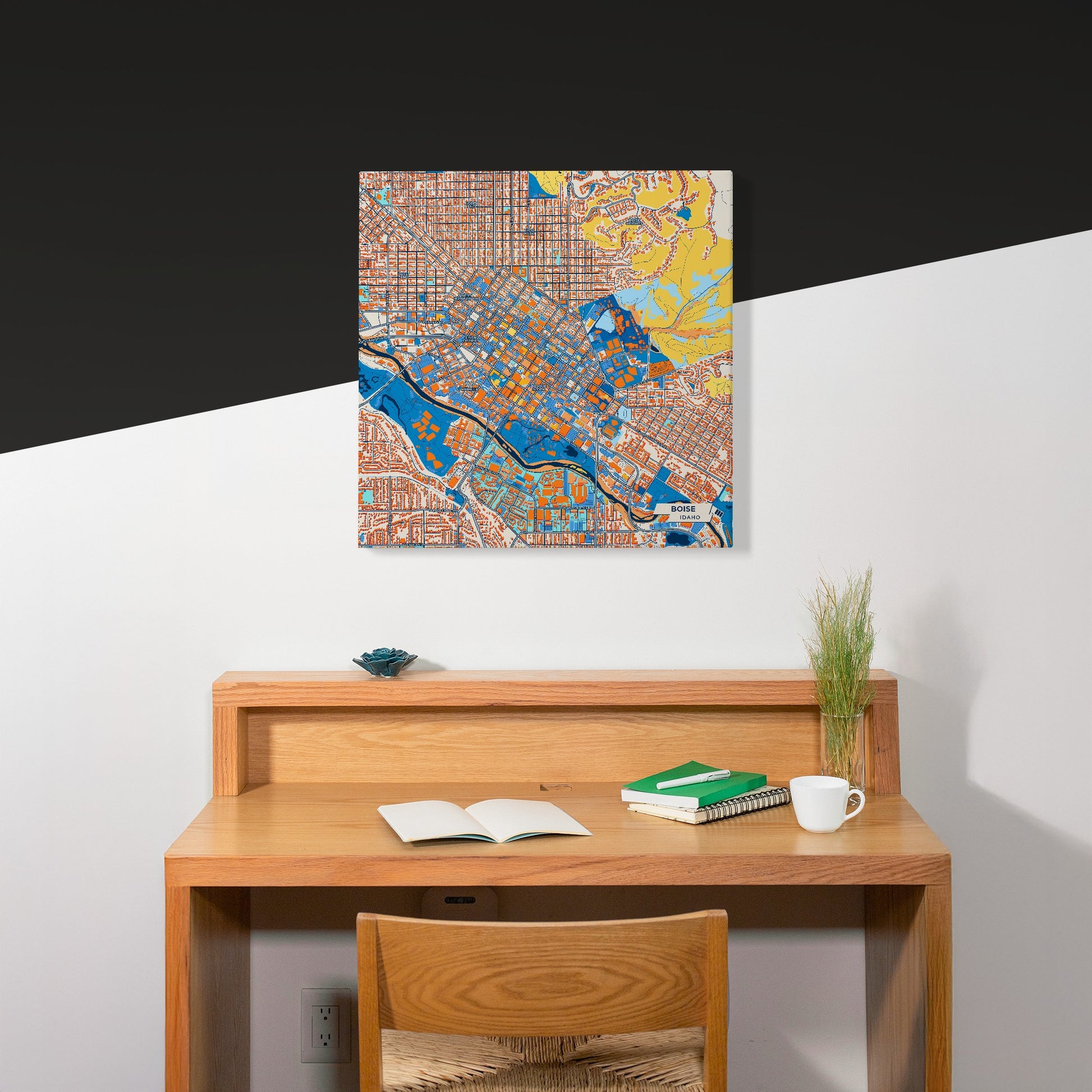 Boise Idaho Colorful City Map Canvas Print Scene