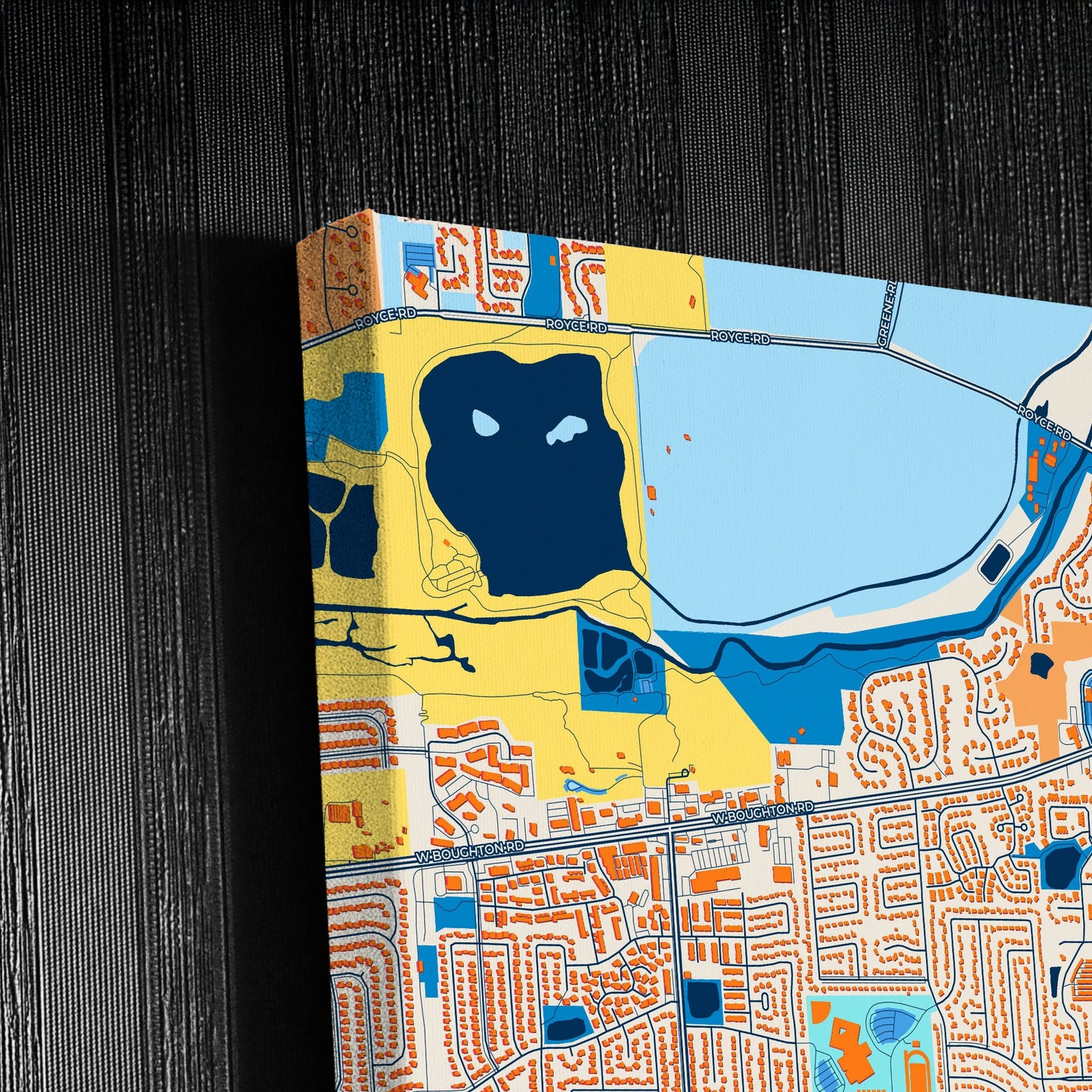 Bolingbrook Illinois Colorful City Map Canvas Print Detail