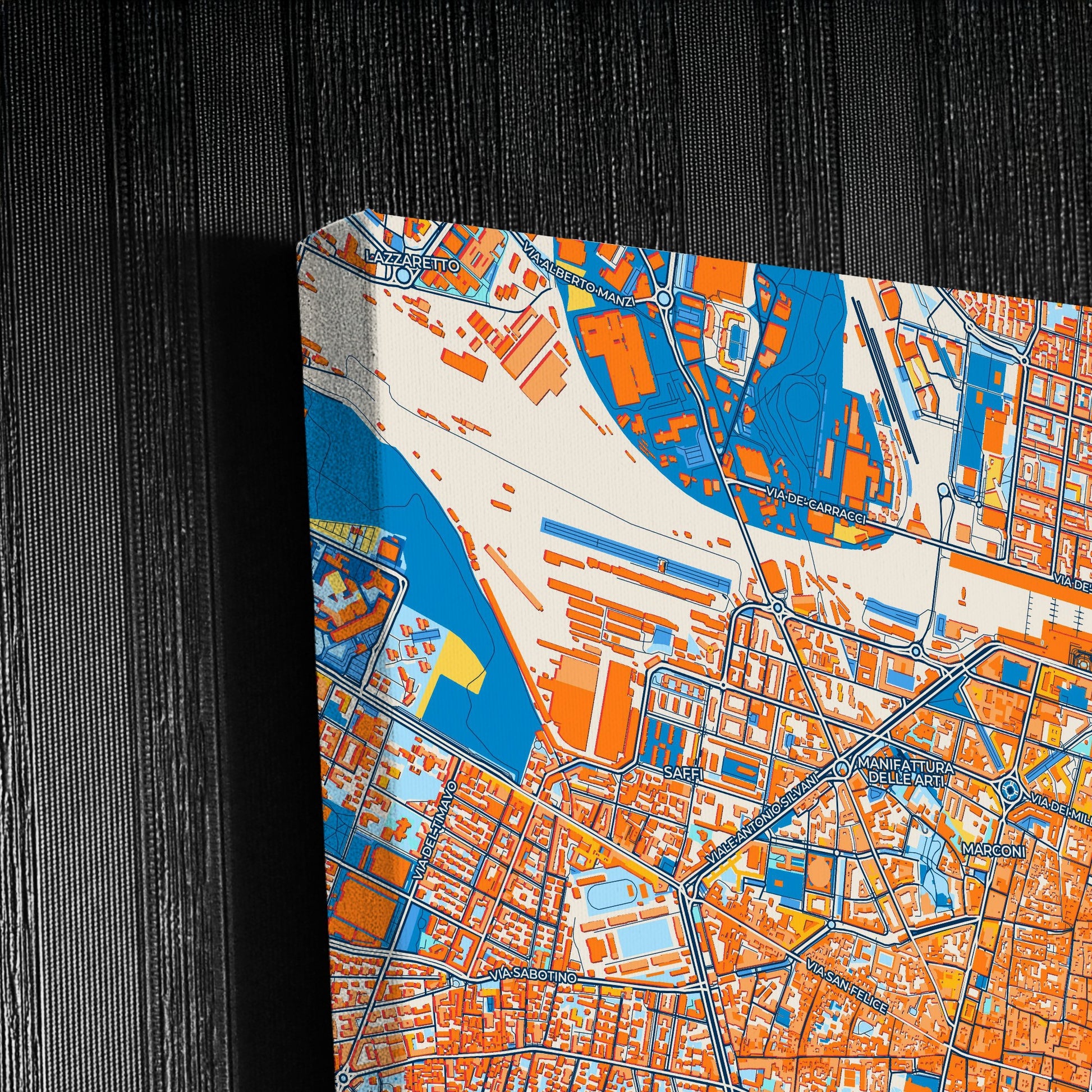 Bologna  Italy Colorful City Map Canvas Print Detail