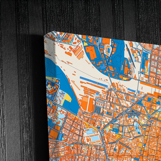 Bologna  Italy Colorful City Map Canvas Print Detail