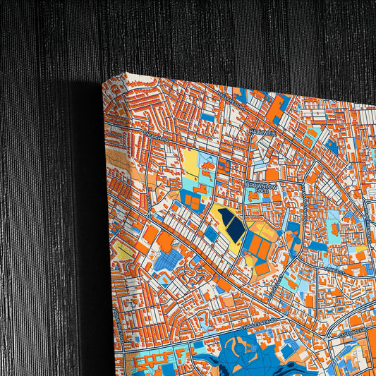 Bolton England Colorful City Map Canvas Print Detail