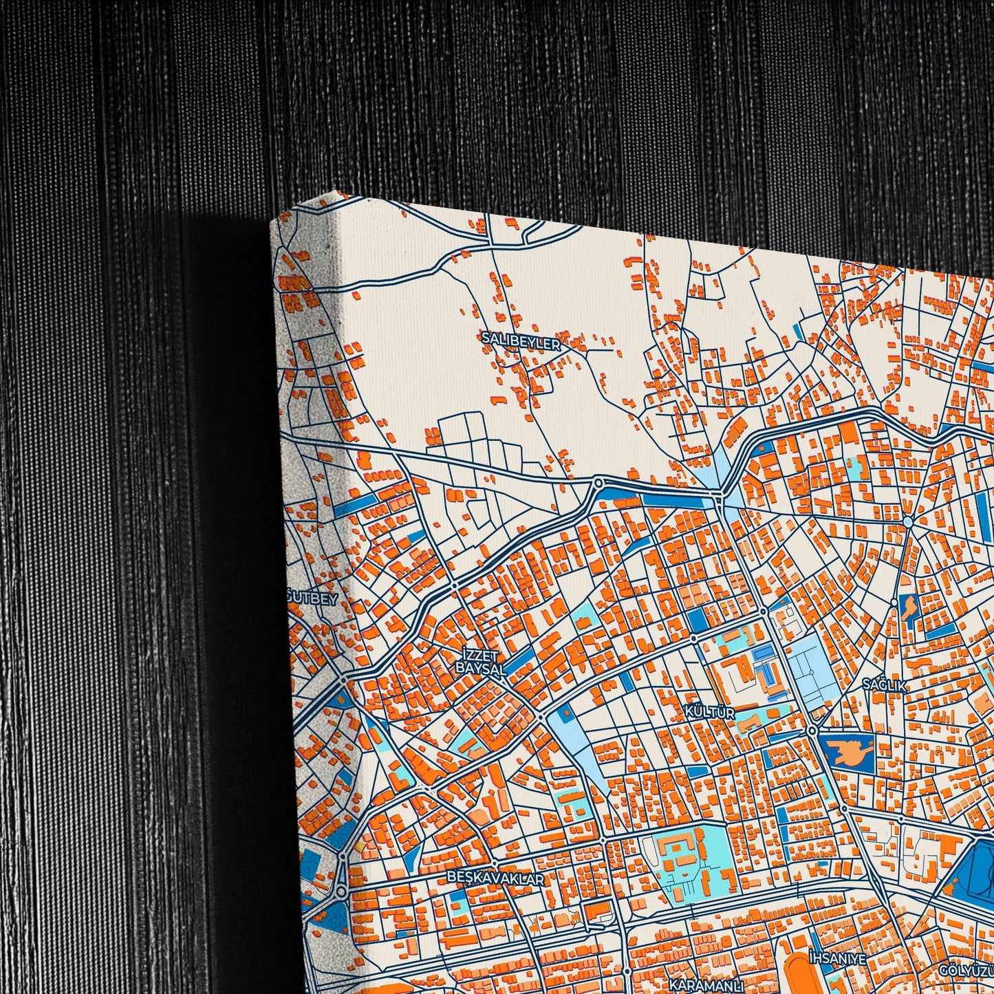 Bolu Turkey Colorful City Map Canvas Print Detail