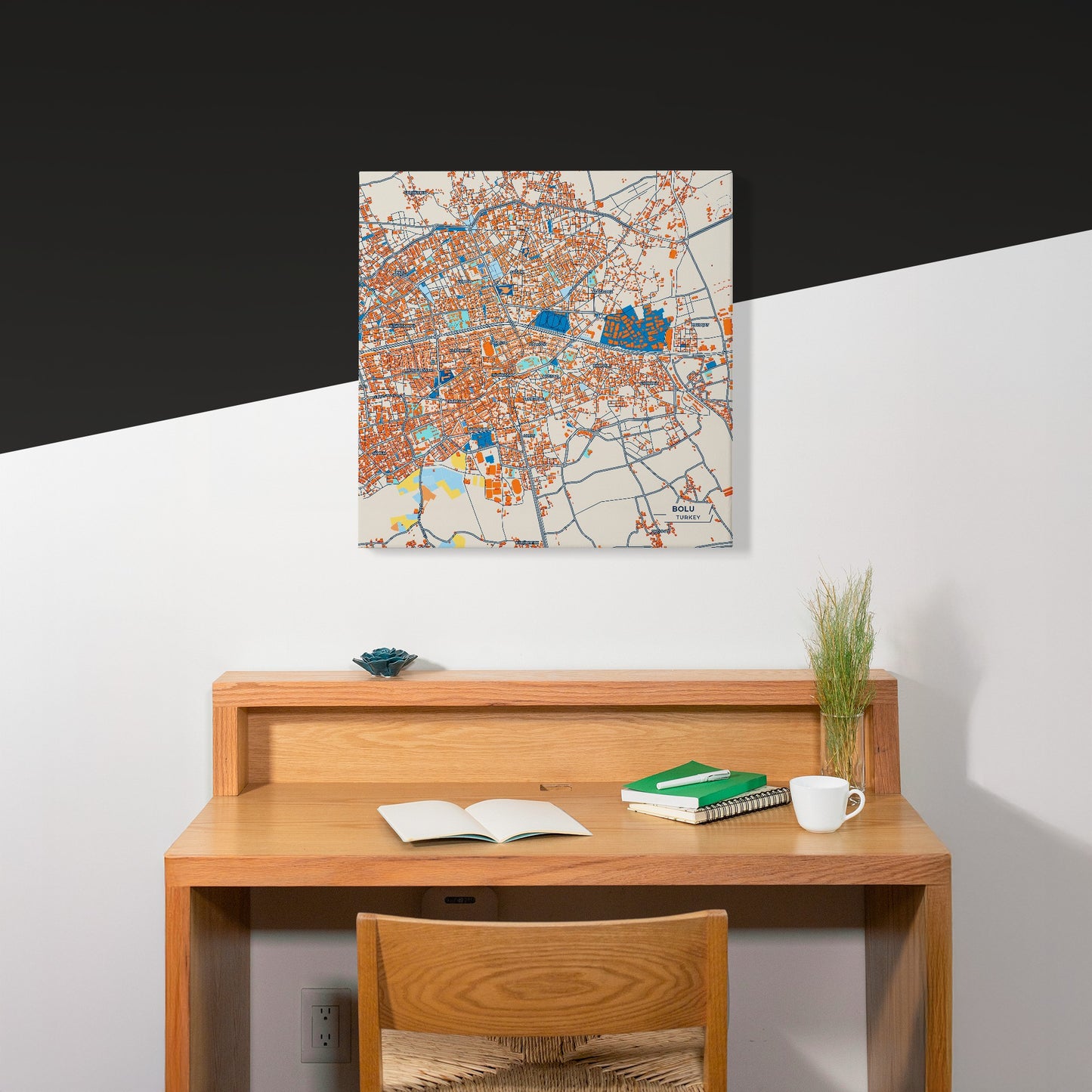 Bolu Turkey Colorful City Map Canvas Print Scene