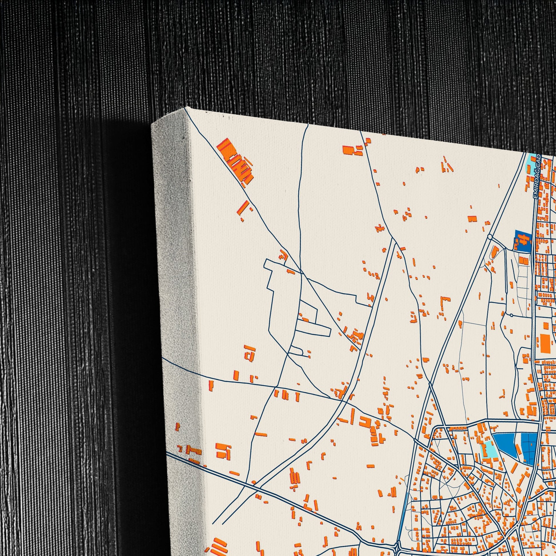 Bolvadin Turkey Colorful City Map Canvas Print Detail