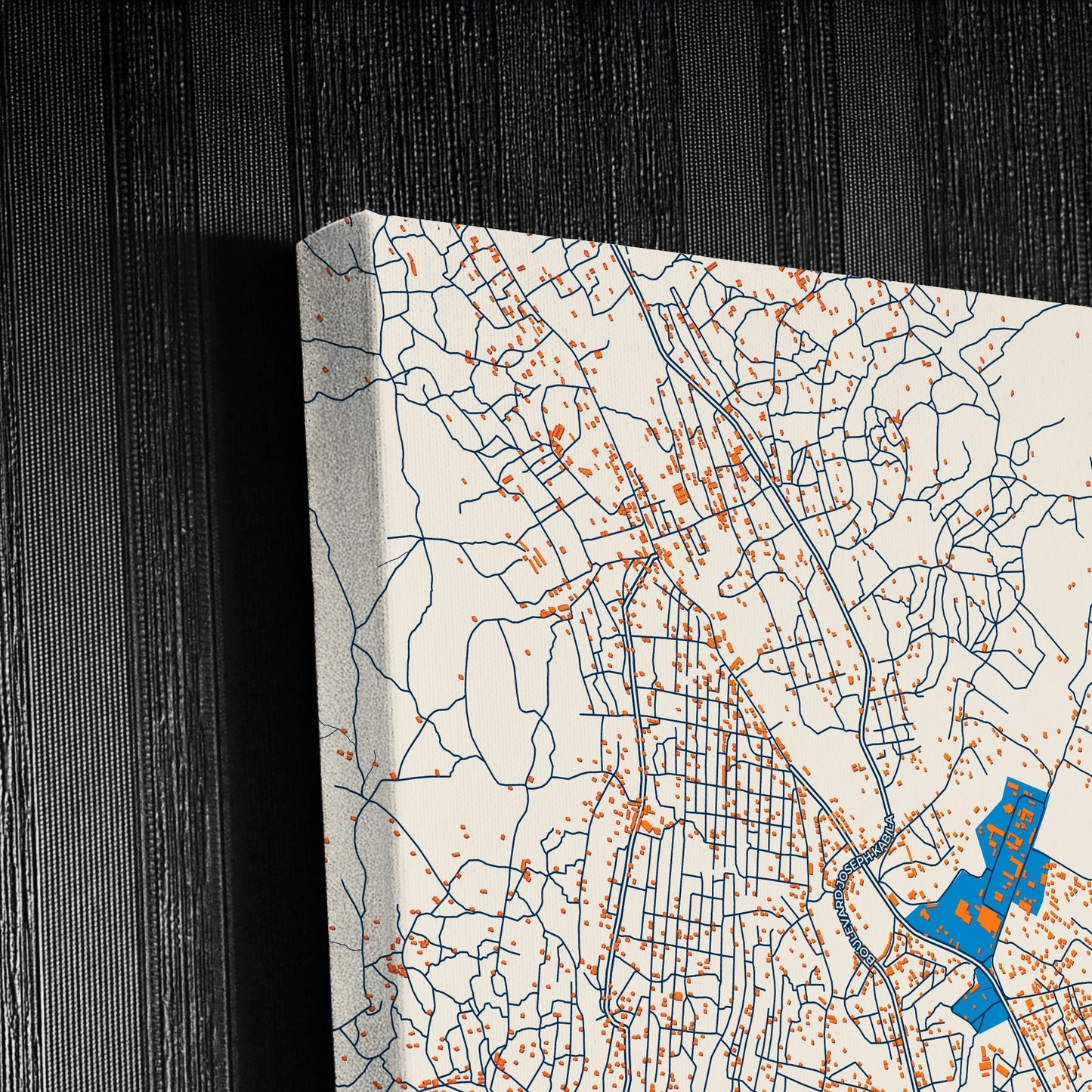 Boma Dr Congo Colorful City Map Canvas Print Detail