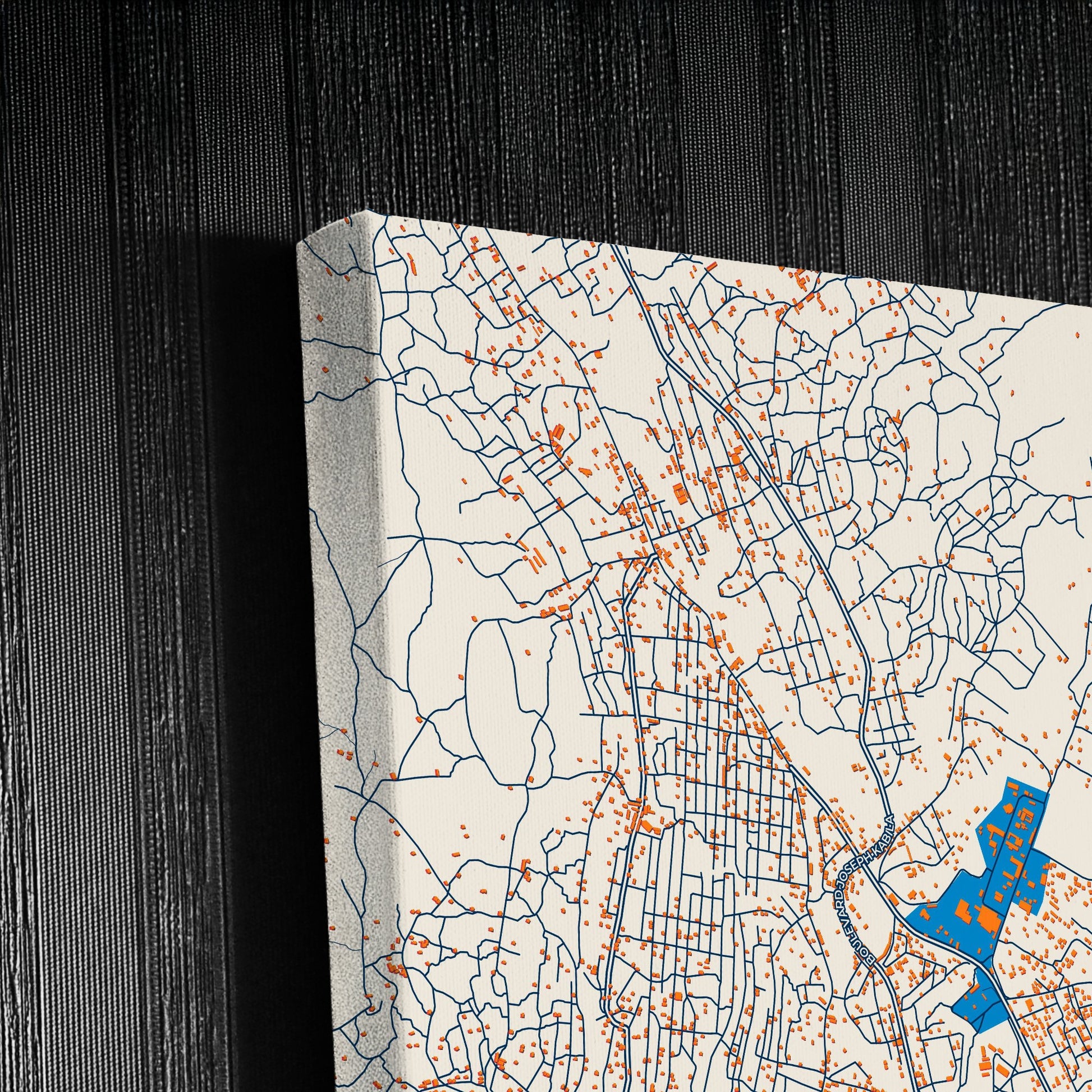 Boma Dr Congo Colorful City Map Canvas Print Detail