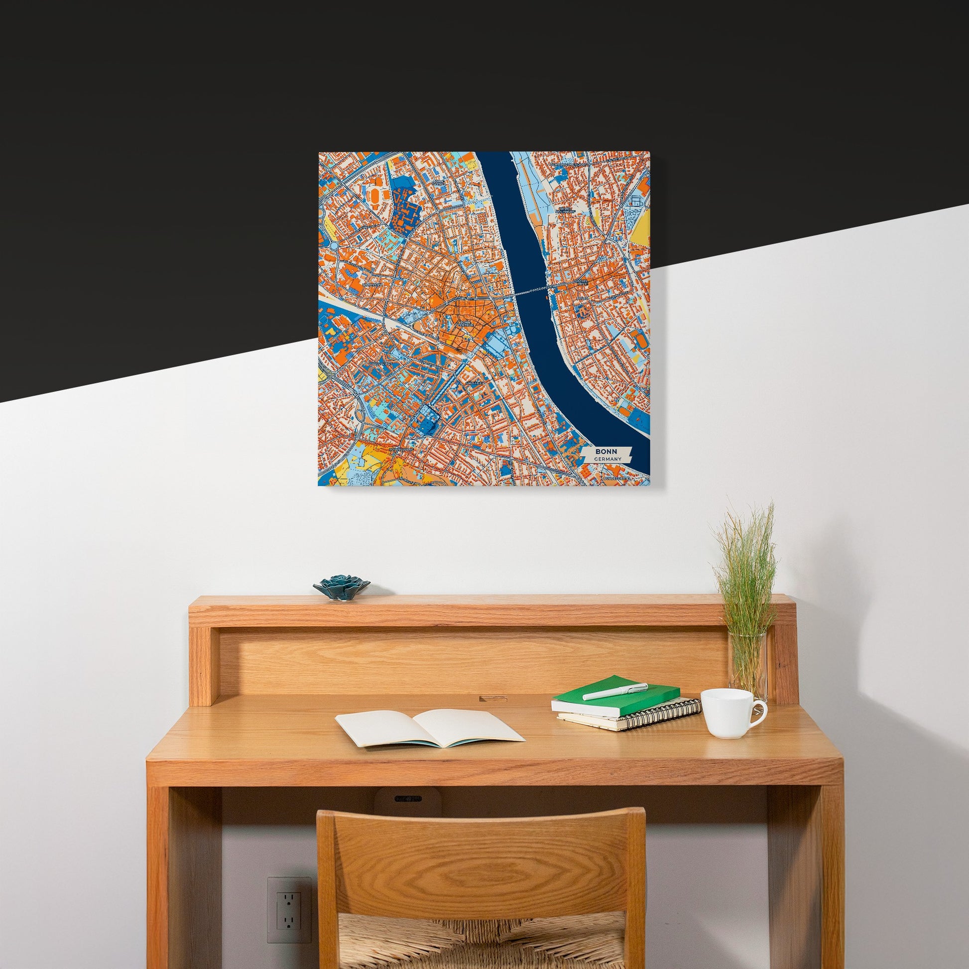 Bonn Germany Colorful City Map Canvas Print Scene