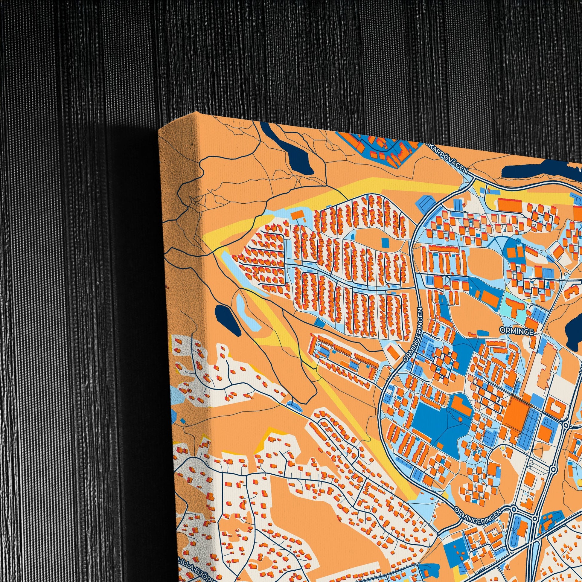Bua Sweden Colorful City Map Canvas Print Detail
