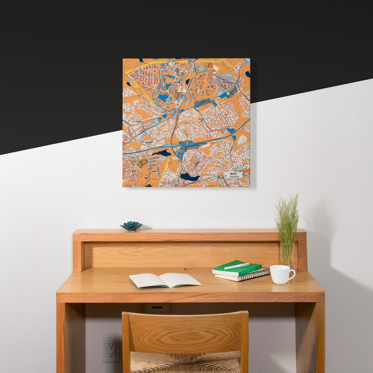 Bua Sweden Colorful City Map Canvas Print Scene