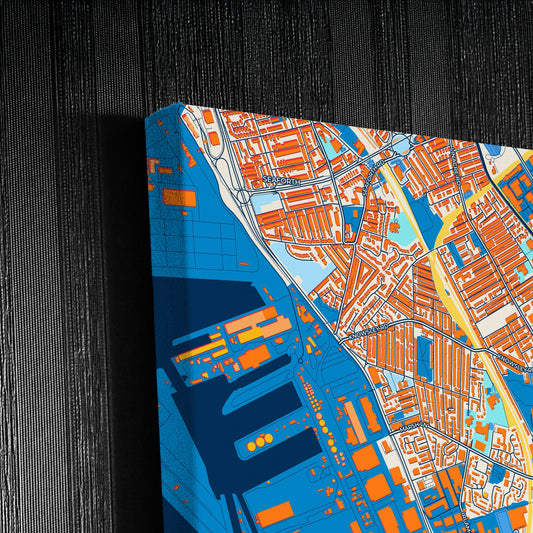Bootle England Colorful City Map Canvas Print Detail