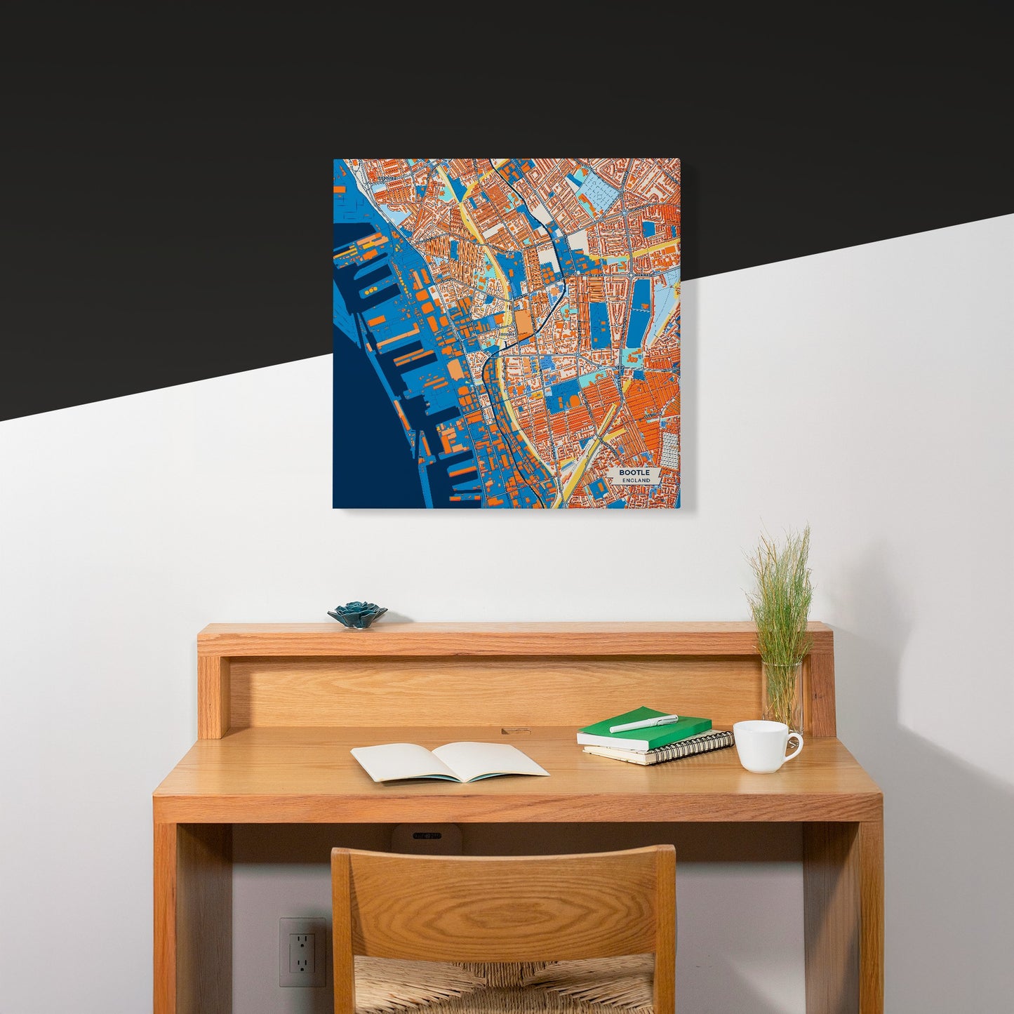 Bootle England Colorful City Map Canvas Print Scene