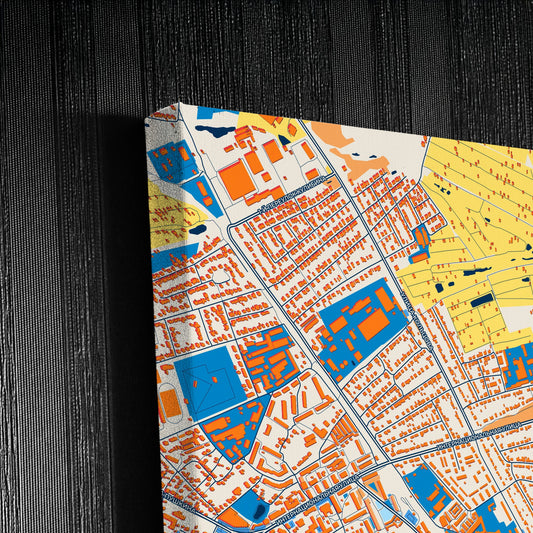 Бор Russia Colorful City Map Canvas Print Detail