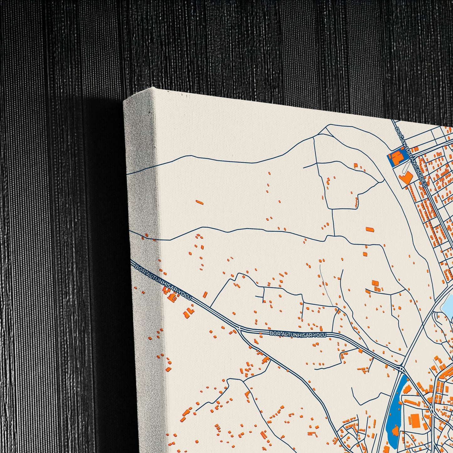 Bor Turkey Colorful City Map Canvas Print Detail