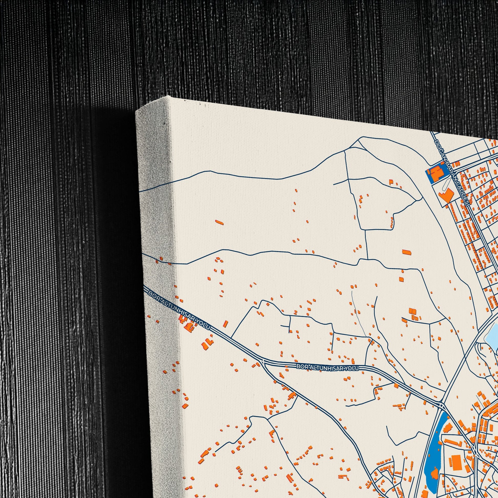 Bor Turkey Colorful City Map Canvas Print Detail