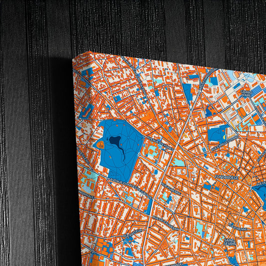 Bordeaux France Colorful City Map Canvas Print Detail