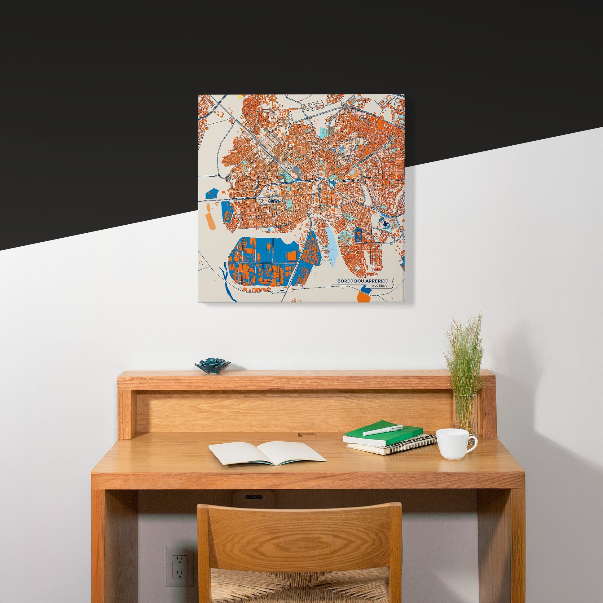 Bordj Bou Arreridj Algeria Colorful City Map Canvas Print Scene