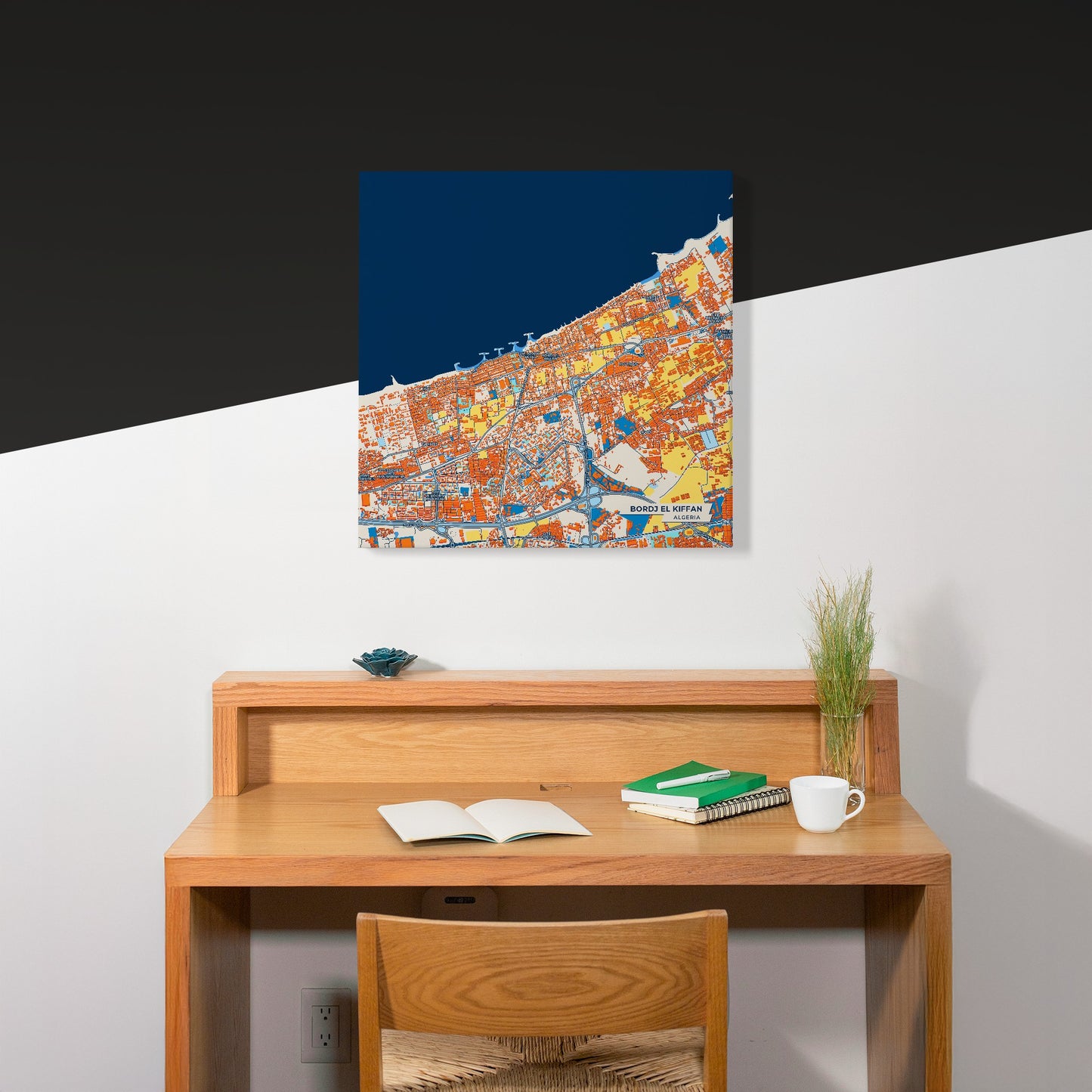 Bordj El Kiffan Algeria Colorful City Map Canvas Print Scene