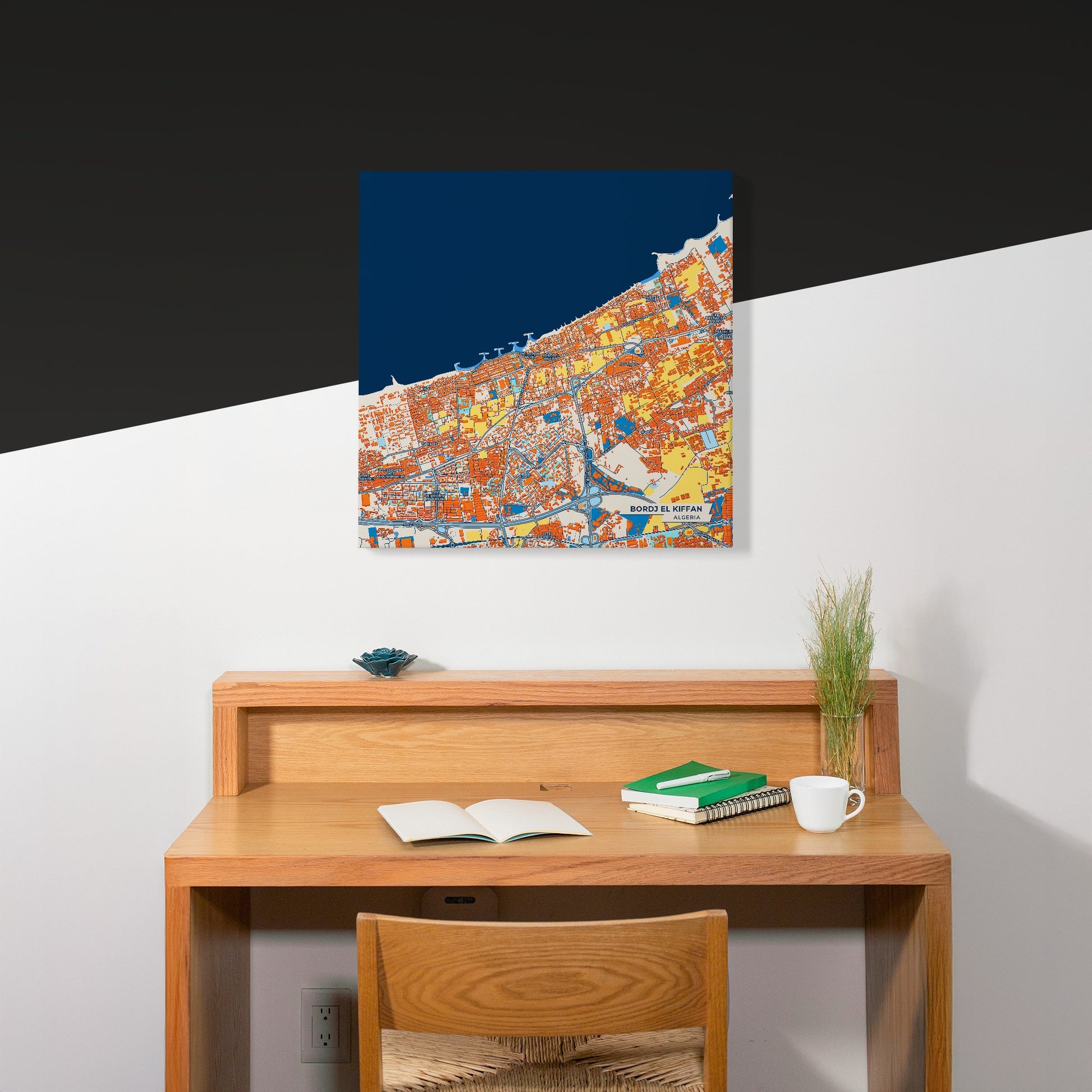 Bordj El Kiffan Algeria Colorful City Map Canvas Print Scene