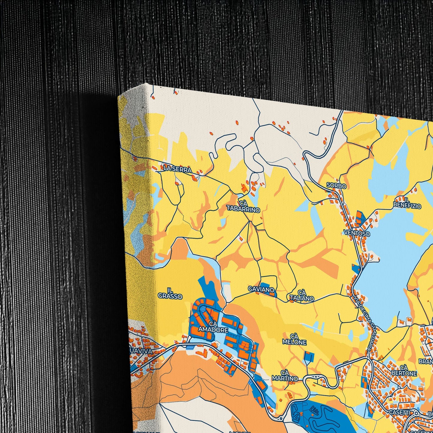  Borgo Maggiore San Marino Colorful City Map Canvas Print Detail