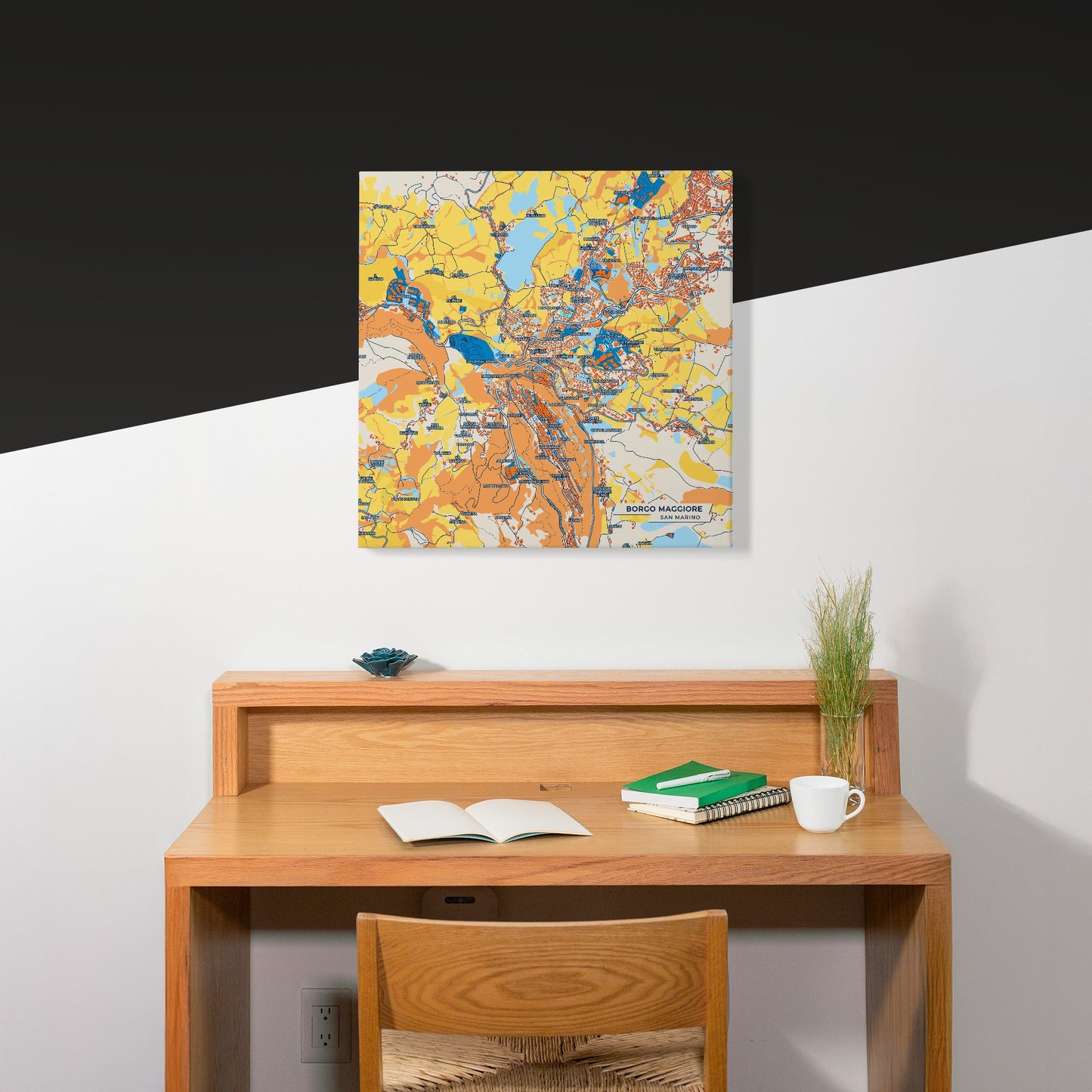  Borgo Maggiore San Marino Colorful City Map Canvas Print Scene