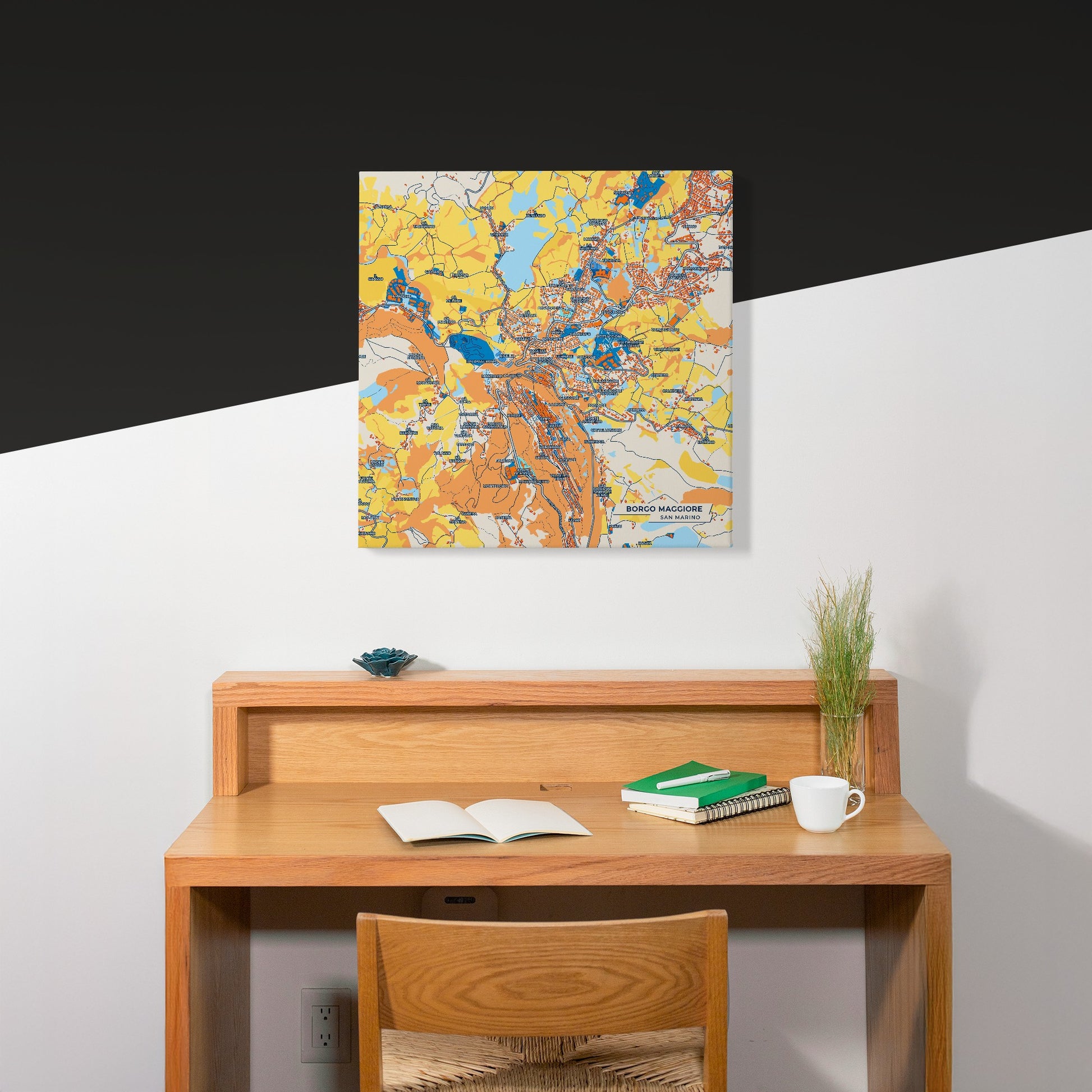  Borgo Maggiore San Marino Colorful City Map Canvas Print Scene