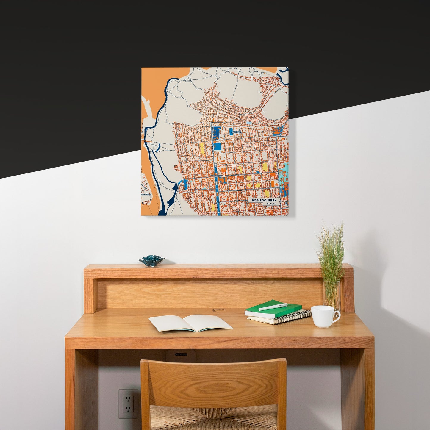 Борисоглебск Russia Colorful City Map Canvas Print Scene