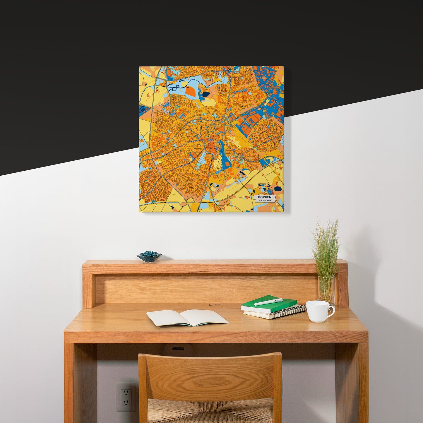 Borken Germany Colorful City Map Canvas Print Scene