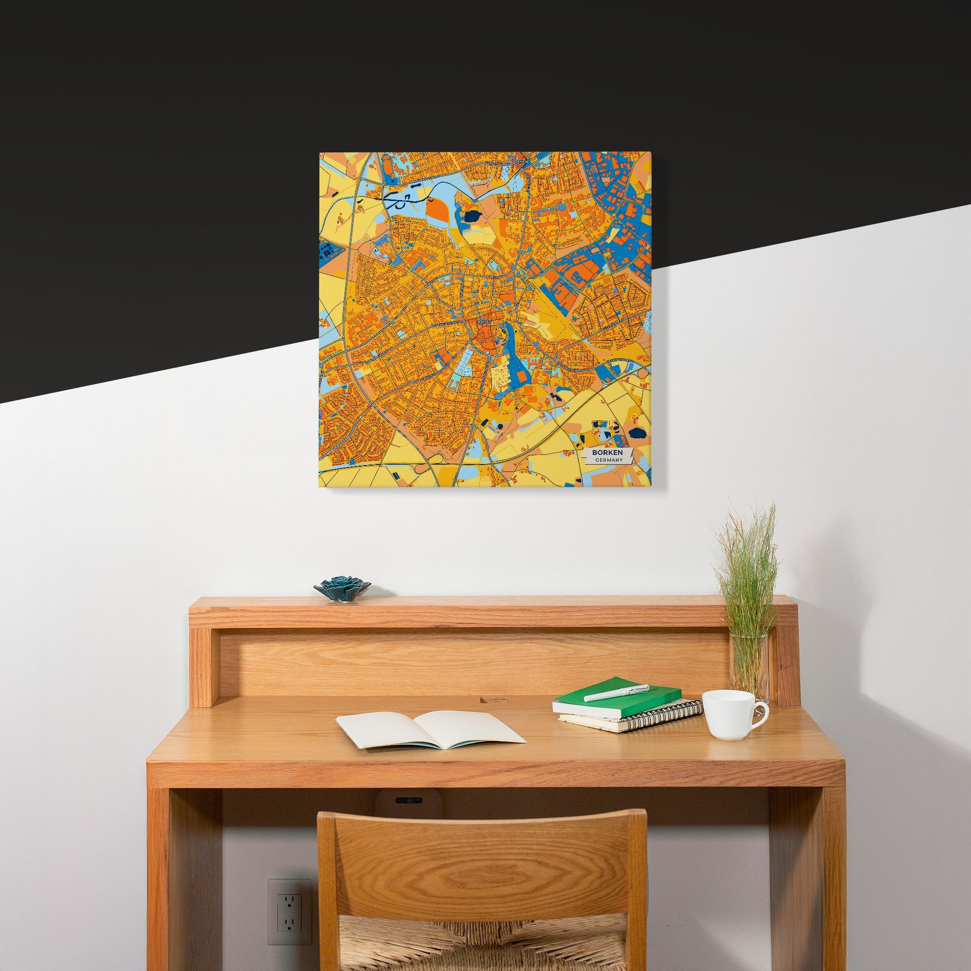 Borken Germany Colorful City Map Canvas Print Scene