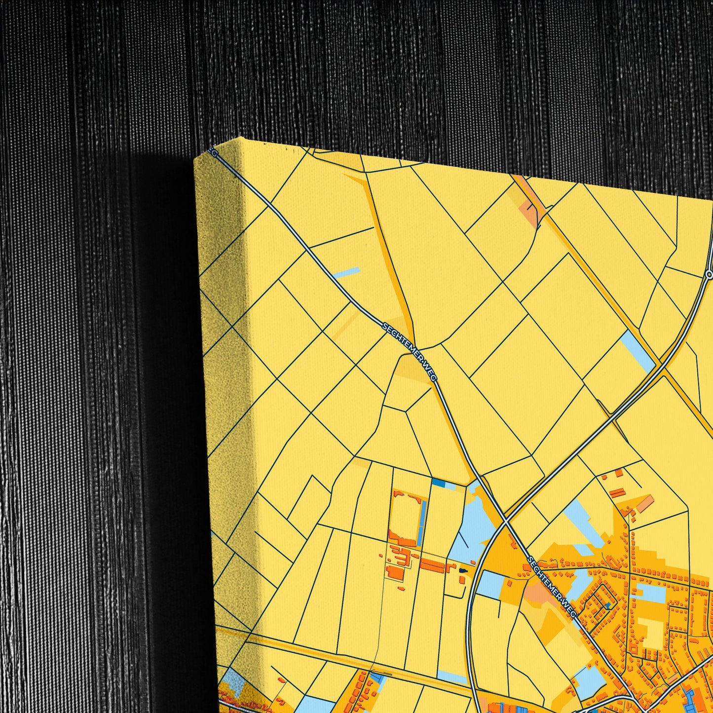 Bornheim Germany Colorful City Map Canvas Print Detail