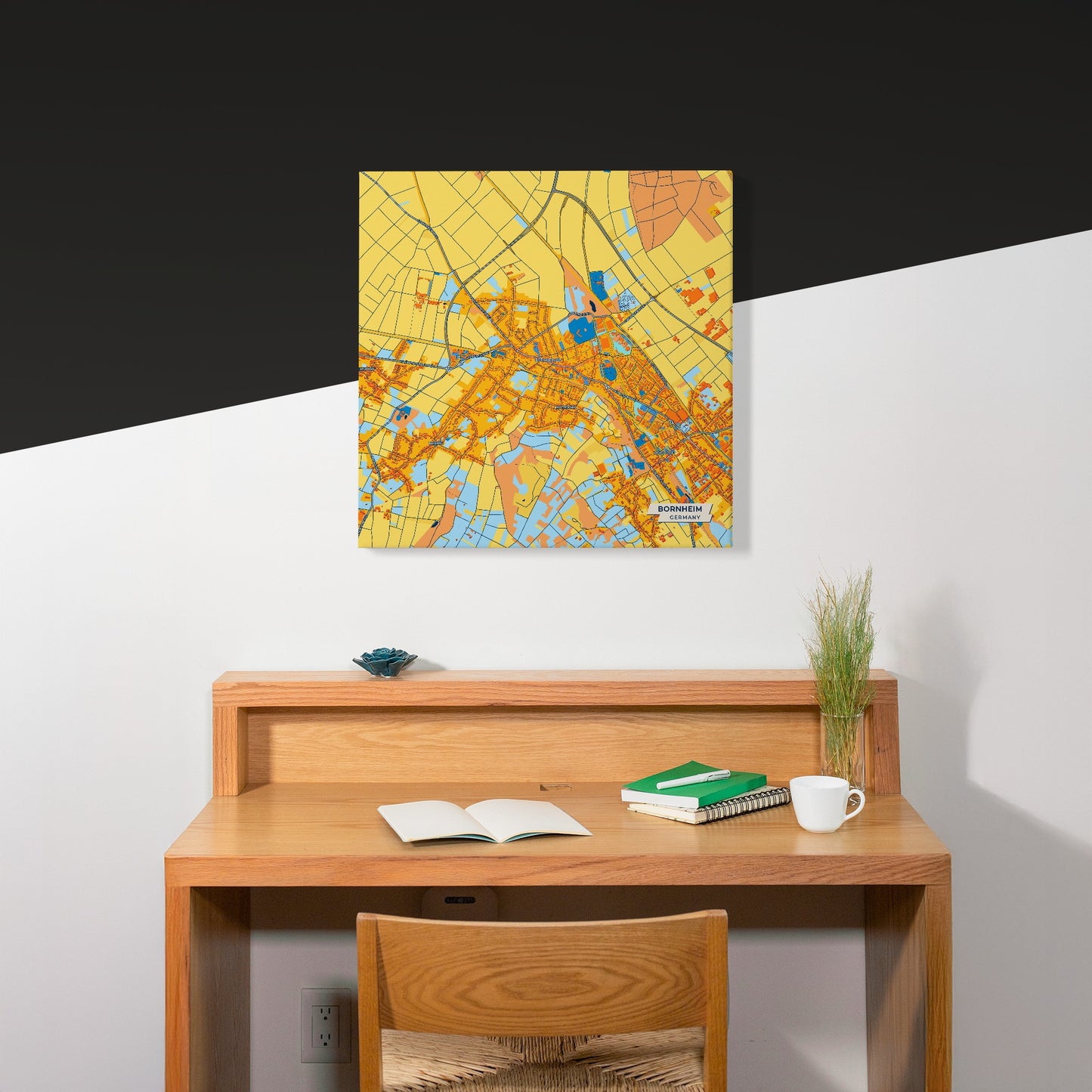 Bornheim Germany Colorful City Map Canvas Print Scene