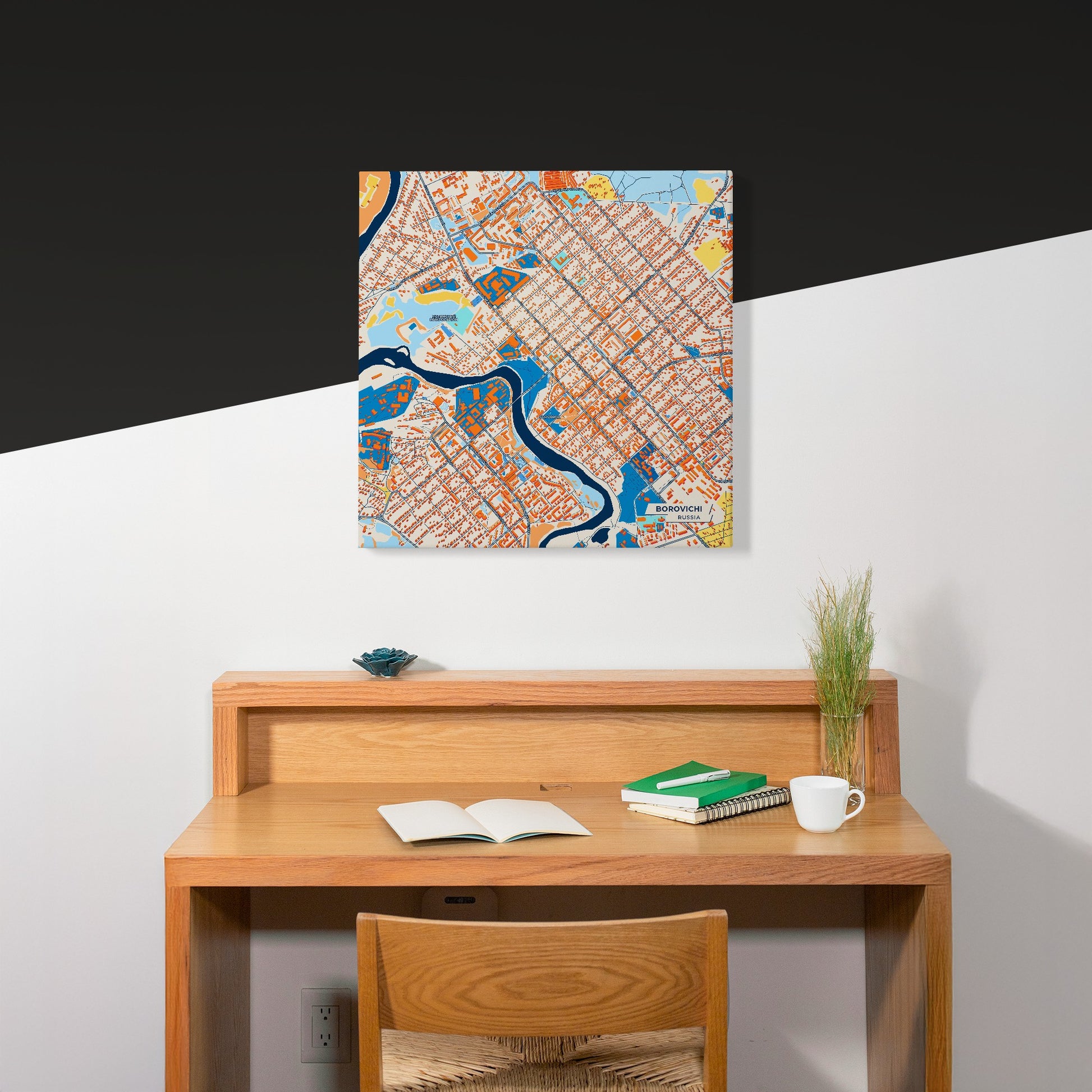 Боровичи Russia Colorful City Map Canvas Print Scene