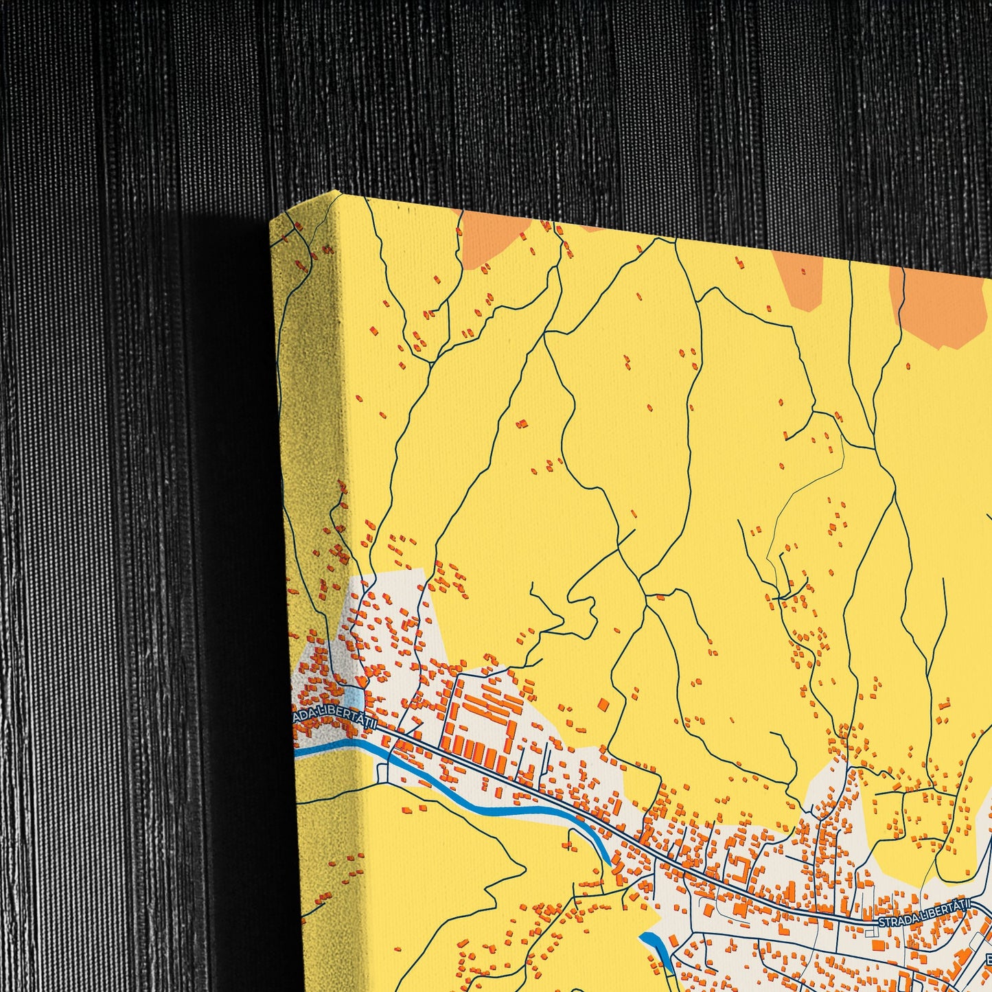 Borșa Romania Colorful City Map Canvas Print Detail