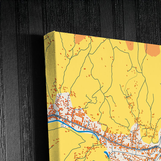 Borșa Romania Colorful City Map Canvas Print Detail