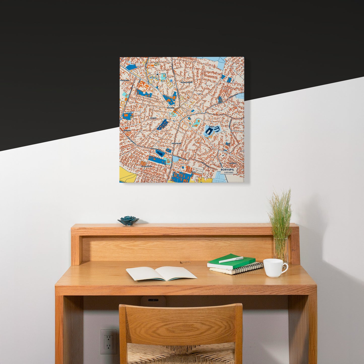 Бориспіл Ukraine Colorful City Map Canvas Print Scene