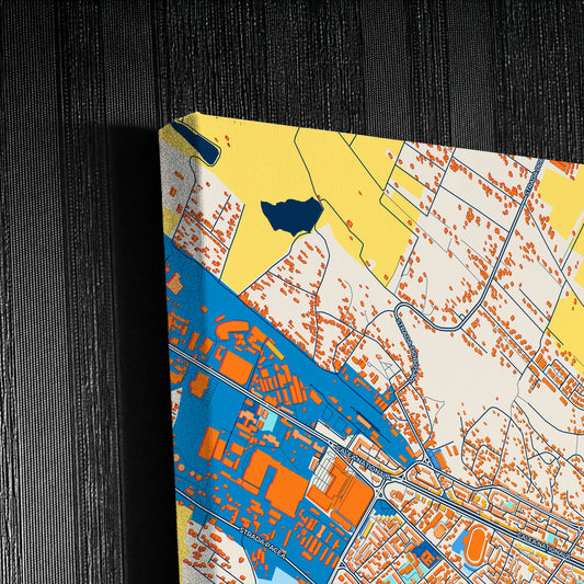 Botoșani Romania Colorful City Map Canvas Print Detail