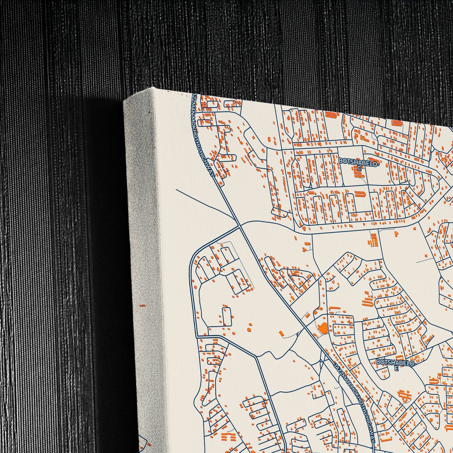 Botshabelo South Africa Colorful City Map Canvas Print Detail