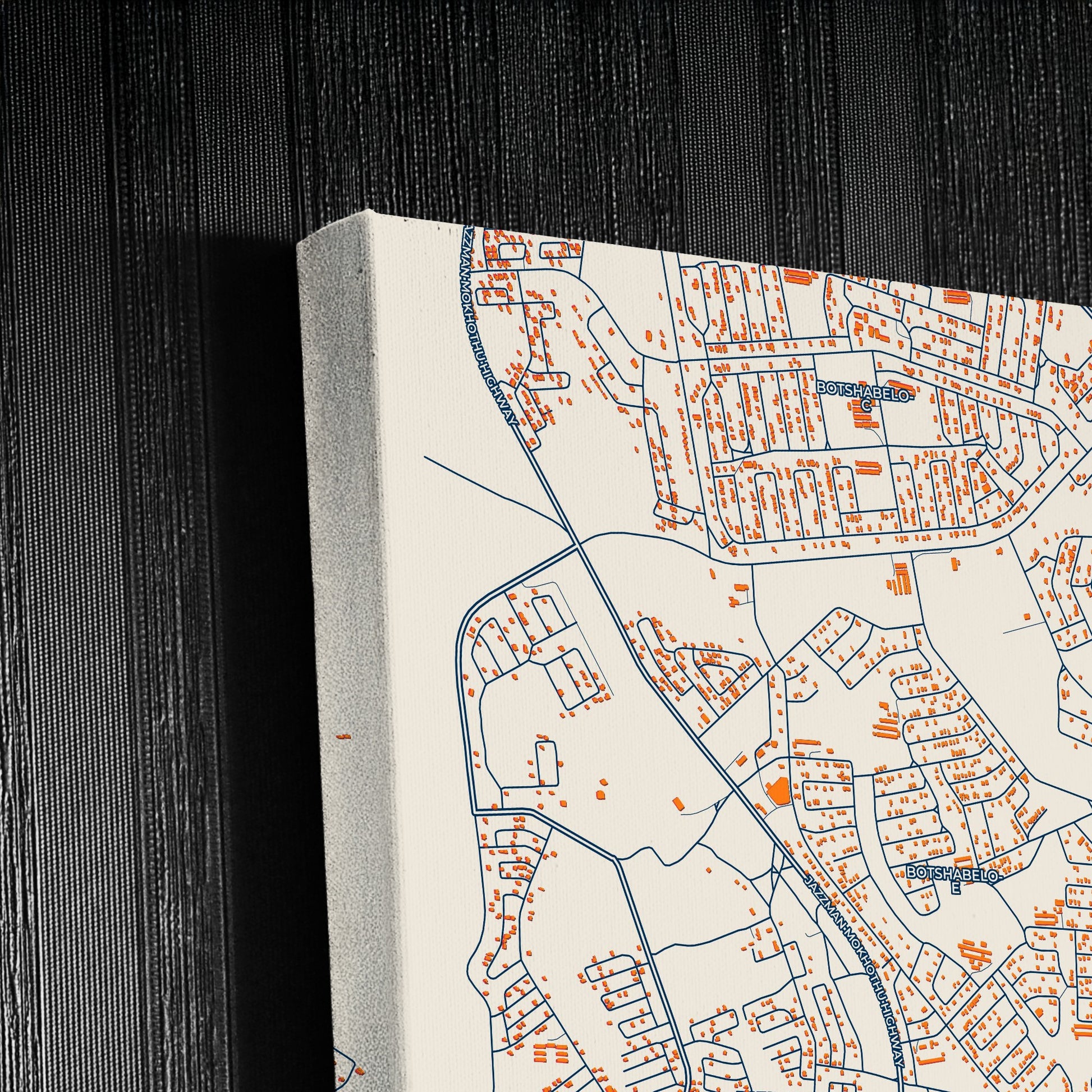 Botshabelo South Africa Colorful City Map Canvas Print Detail