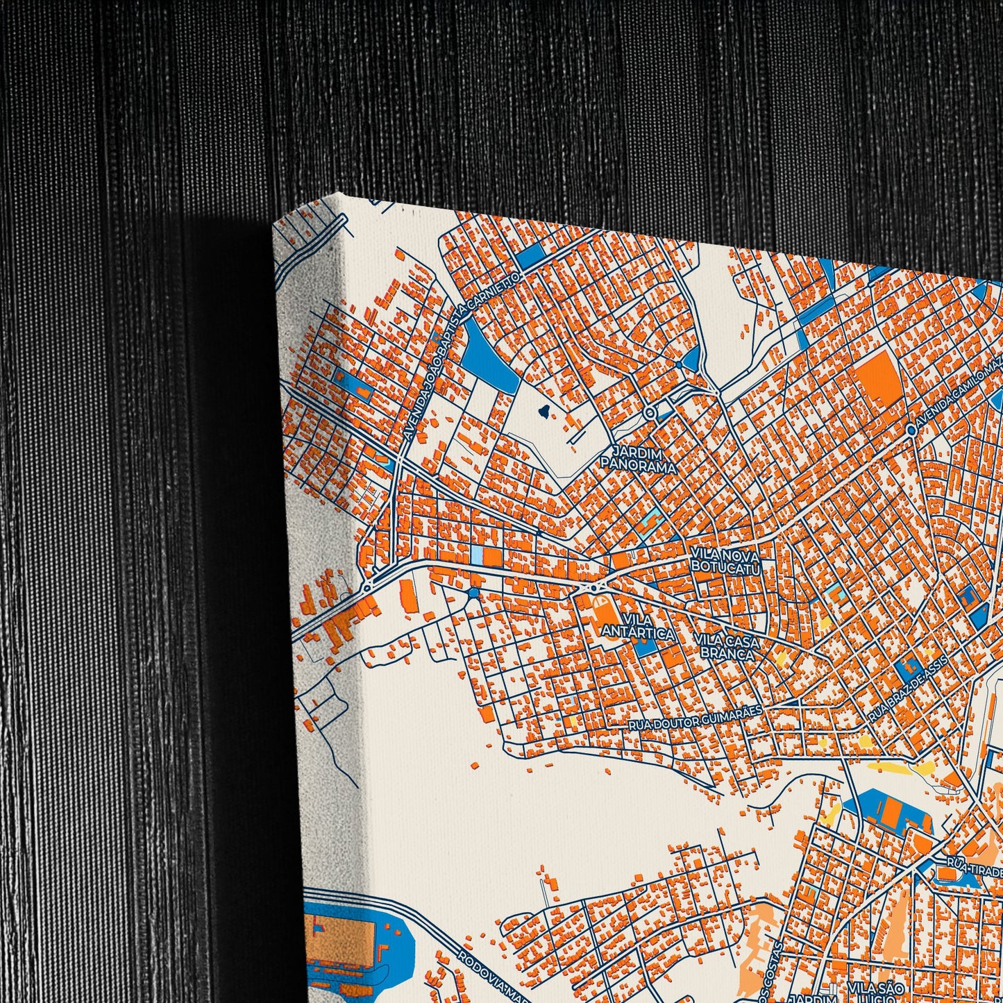 Botucatu Brazil Colorful City Map Canvas Print Detail