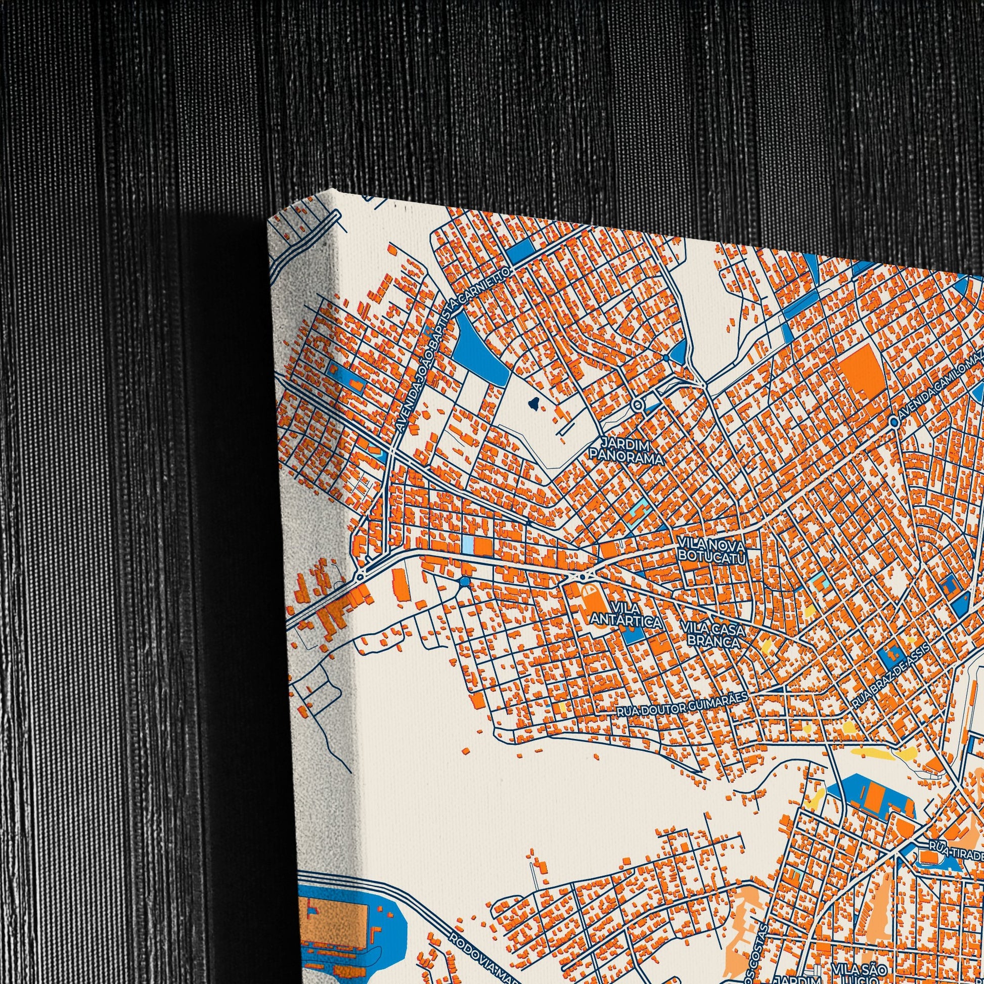 Botucatu Brazil Colorful City Map Canvas Print Detail