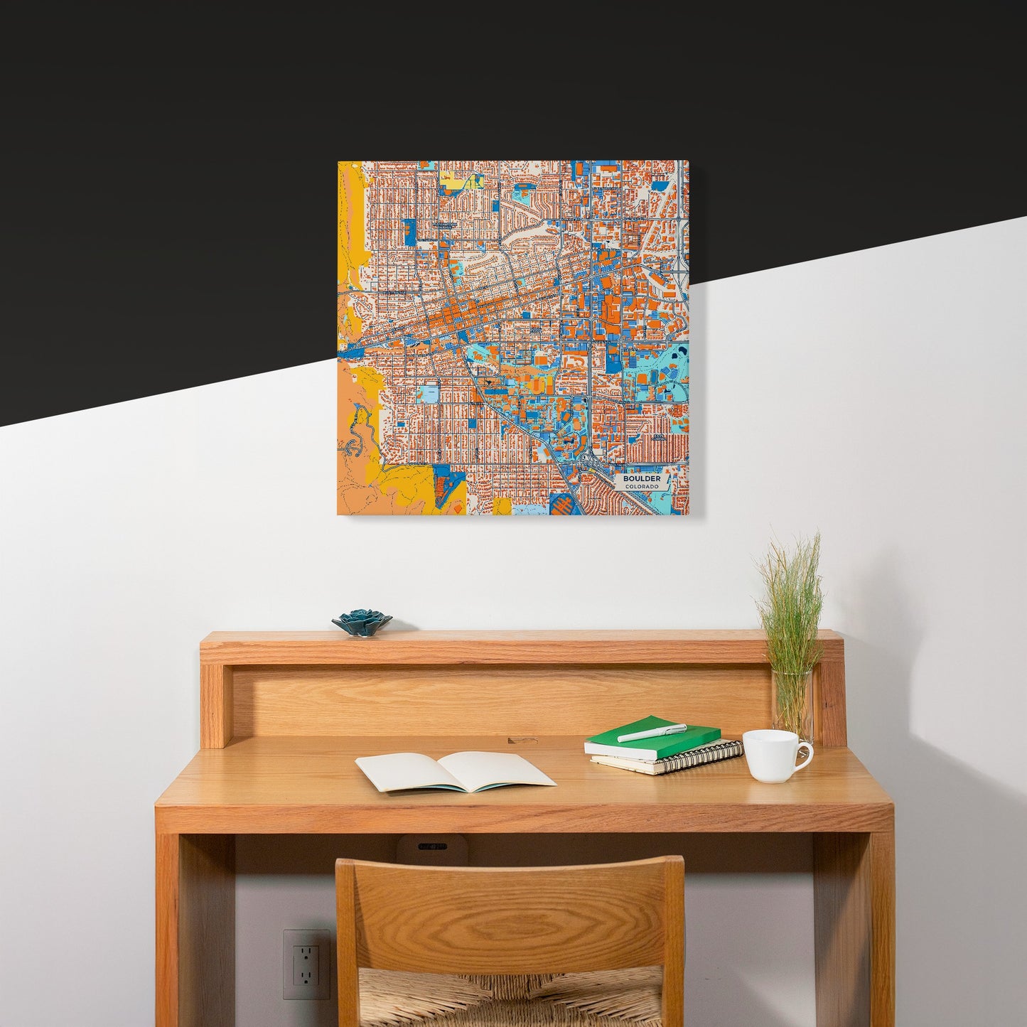 Boulder Colorado Colorful City Map Canvas Print Scene