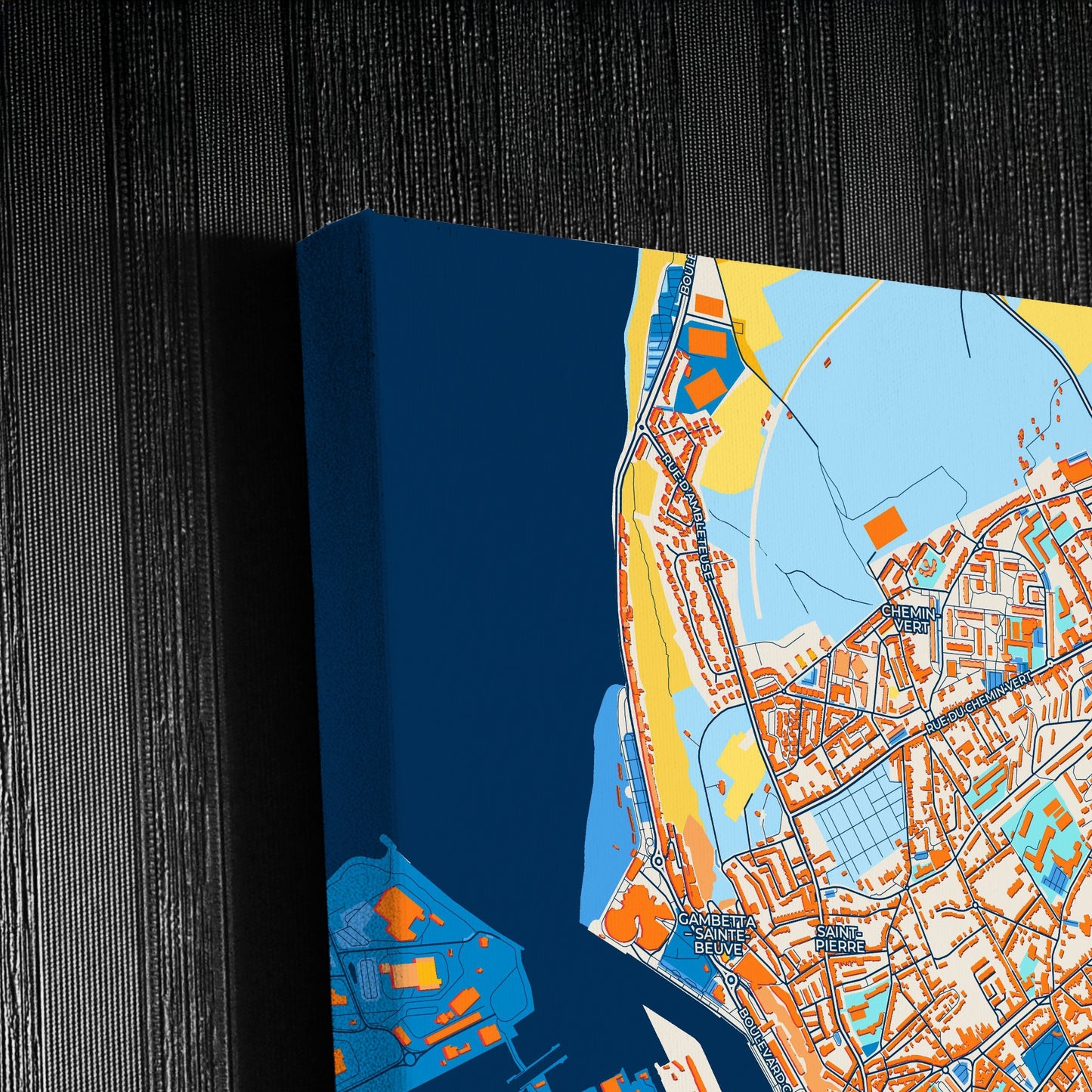 Boulogne-Sur-Mer France Colorful City Map Canvas Print Detail