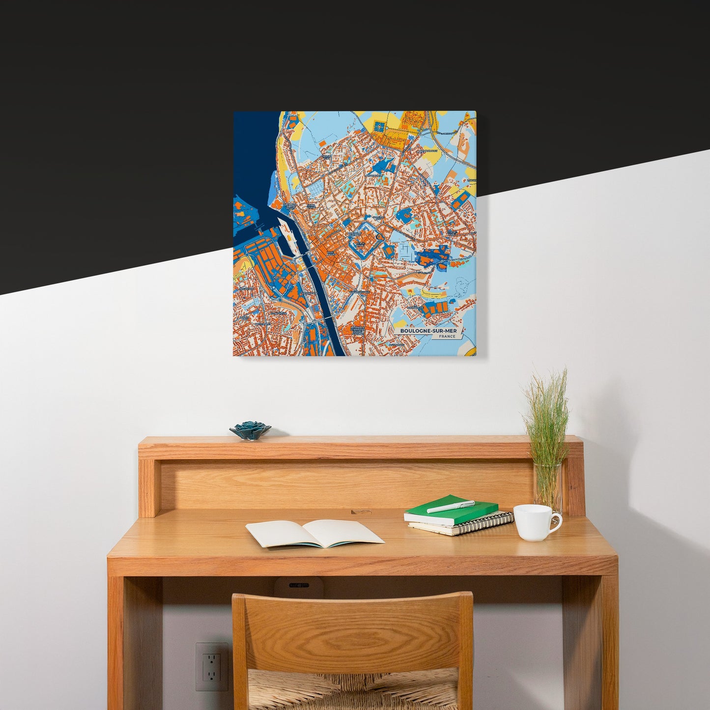 Boulogne-Sur-Mer France Colorful City Map Canvas Print Scene