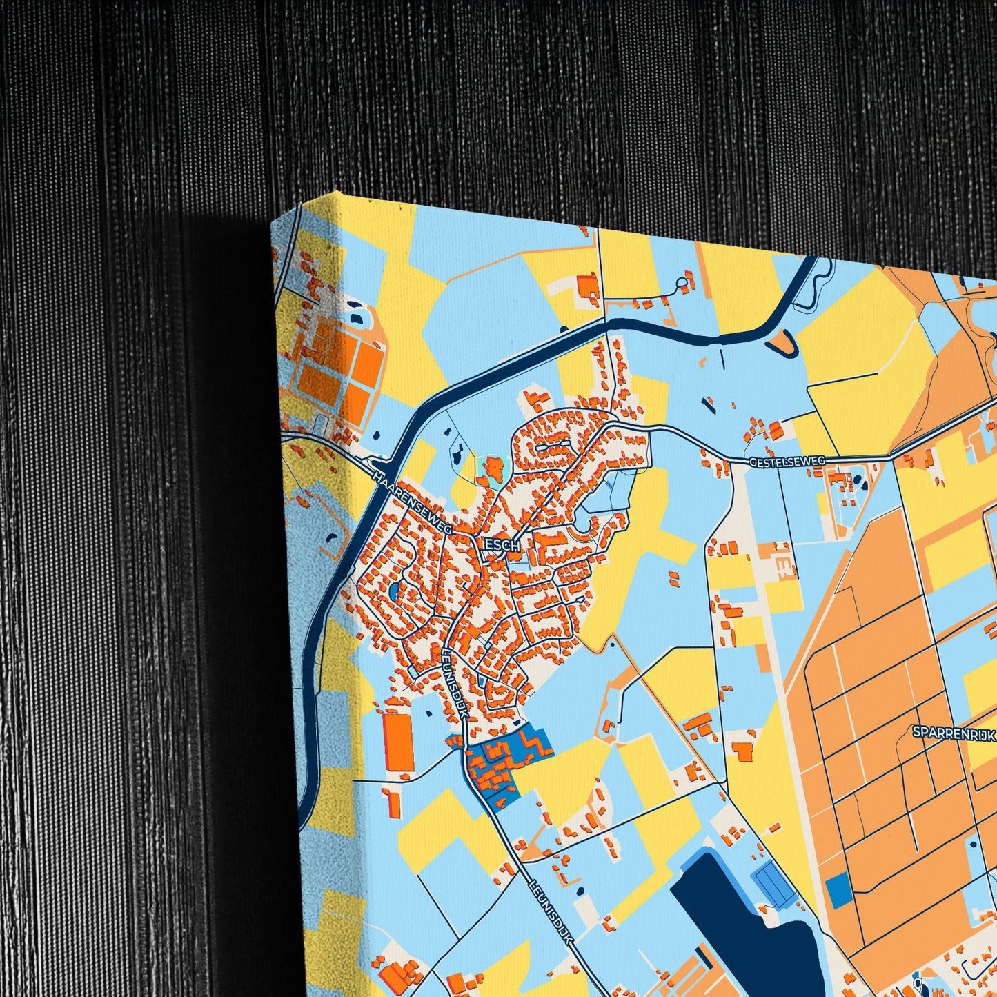 Boxtel Netherlands Colorful City Map Canvas Print Detail