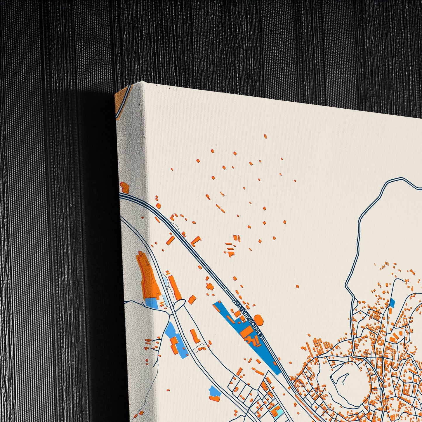 Bozüyük Turkey Colorful City Map Canvas Print Detail