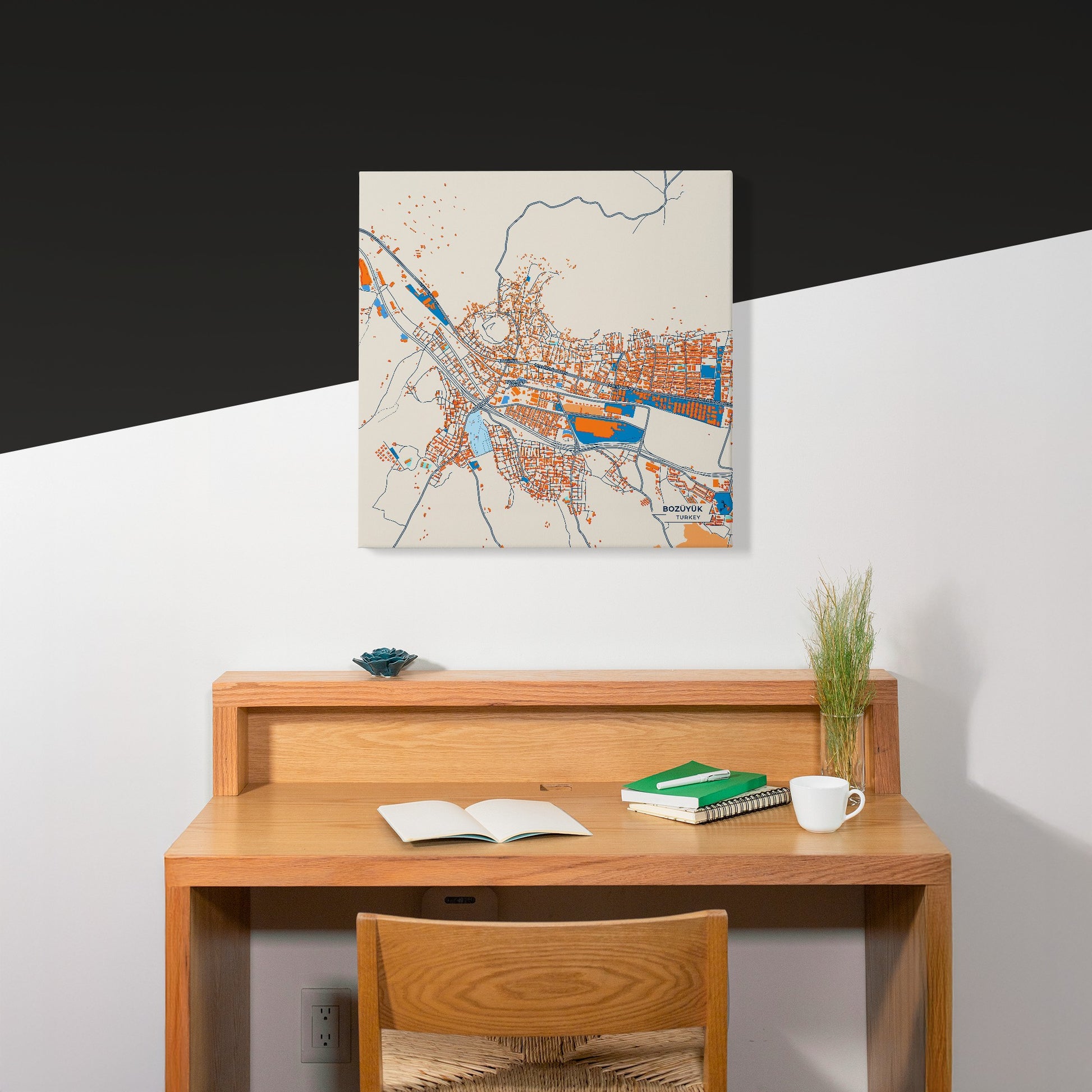 Bozüyük Turkey Colorful City Map Canvas Print Scene