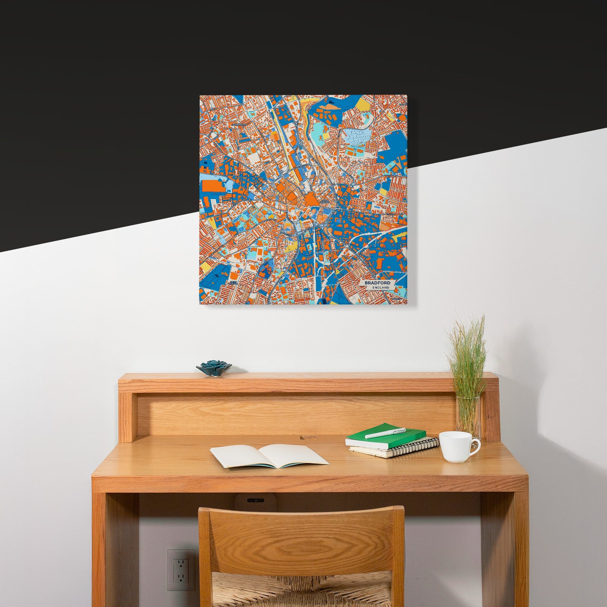Bradford England Colorful City Map Canvas Print Scene