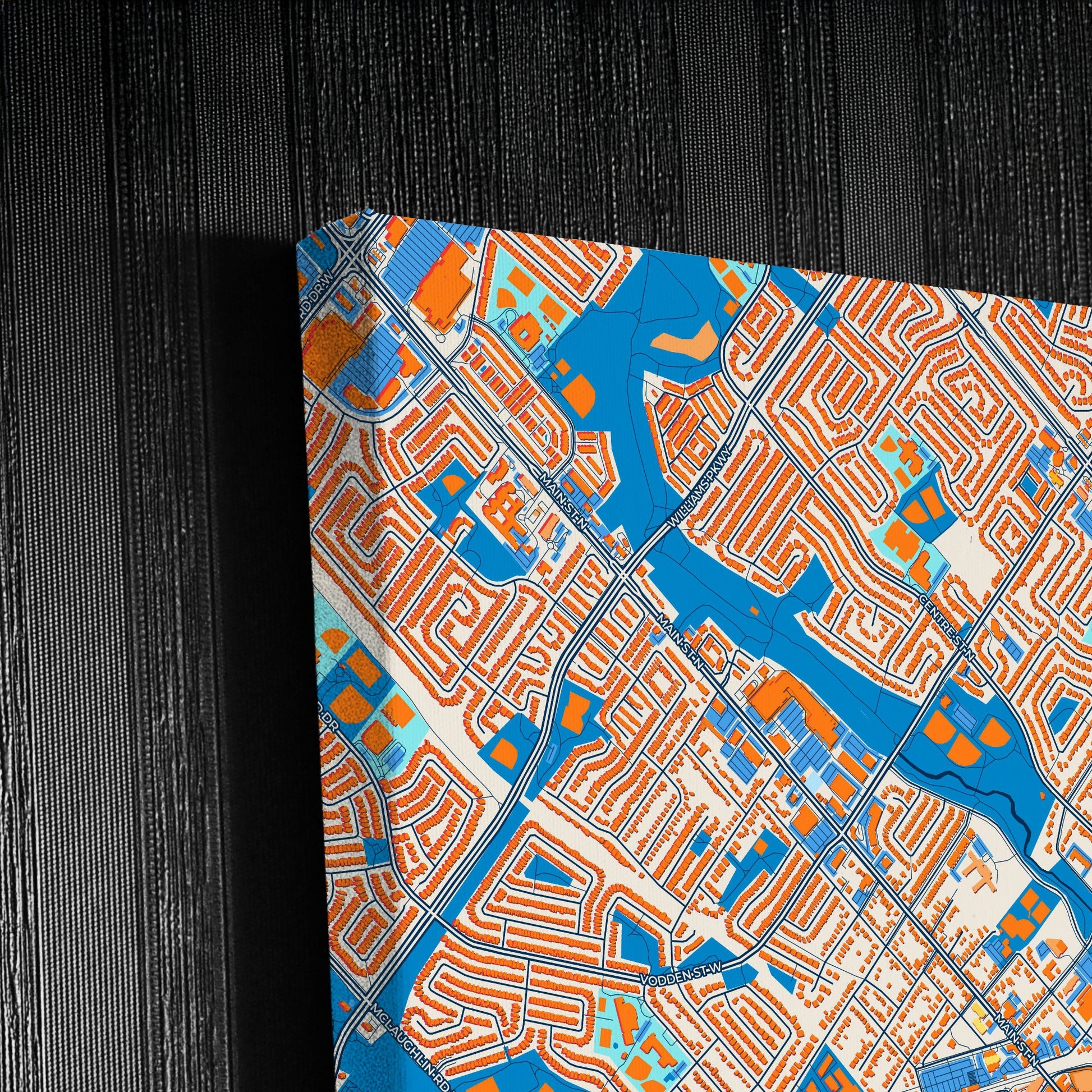 Brampton Canada Colorful City Map Canvas Print Detail