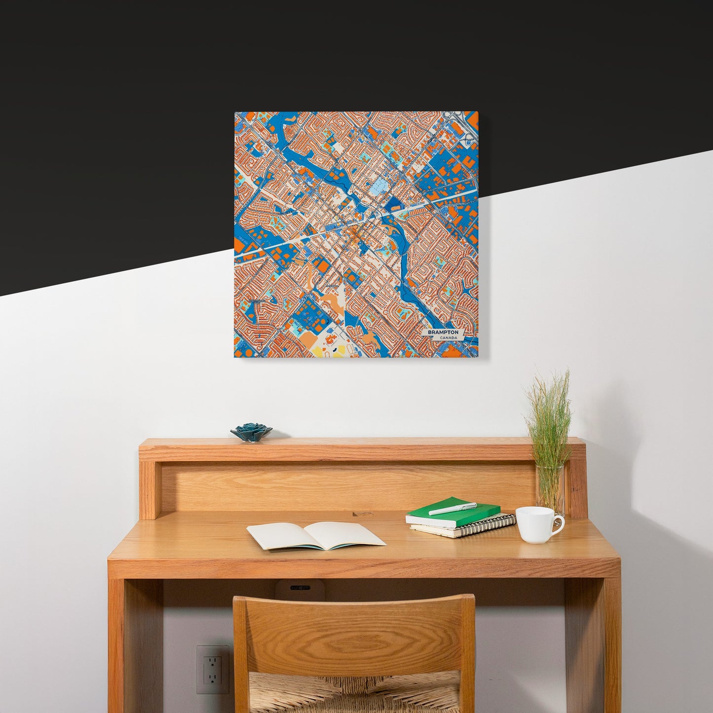 Brampton Canada Colorful City Map Canvas Print Scene