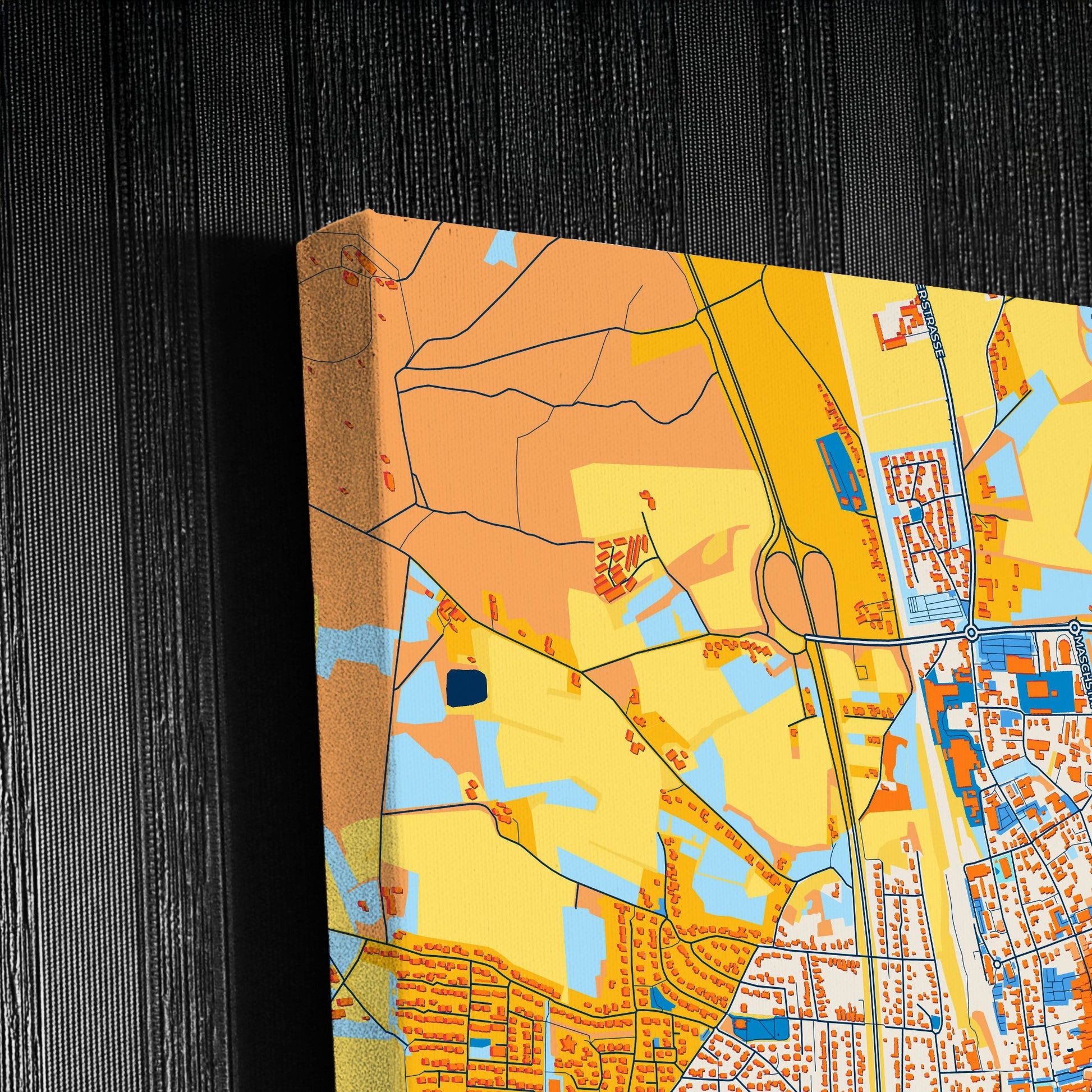 Bramsche Germany Colorful City Map Canvas Print Detail